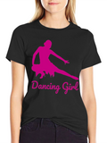 Dancing Girl Graphic Tee - Black