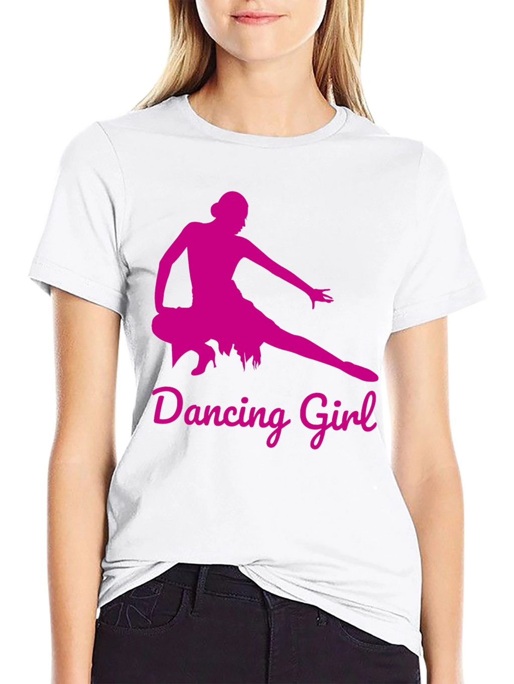 Dancing Girl Graphic Tee - Black