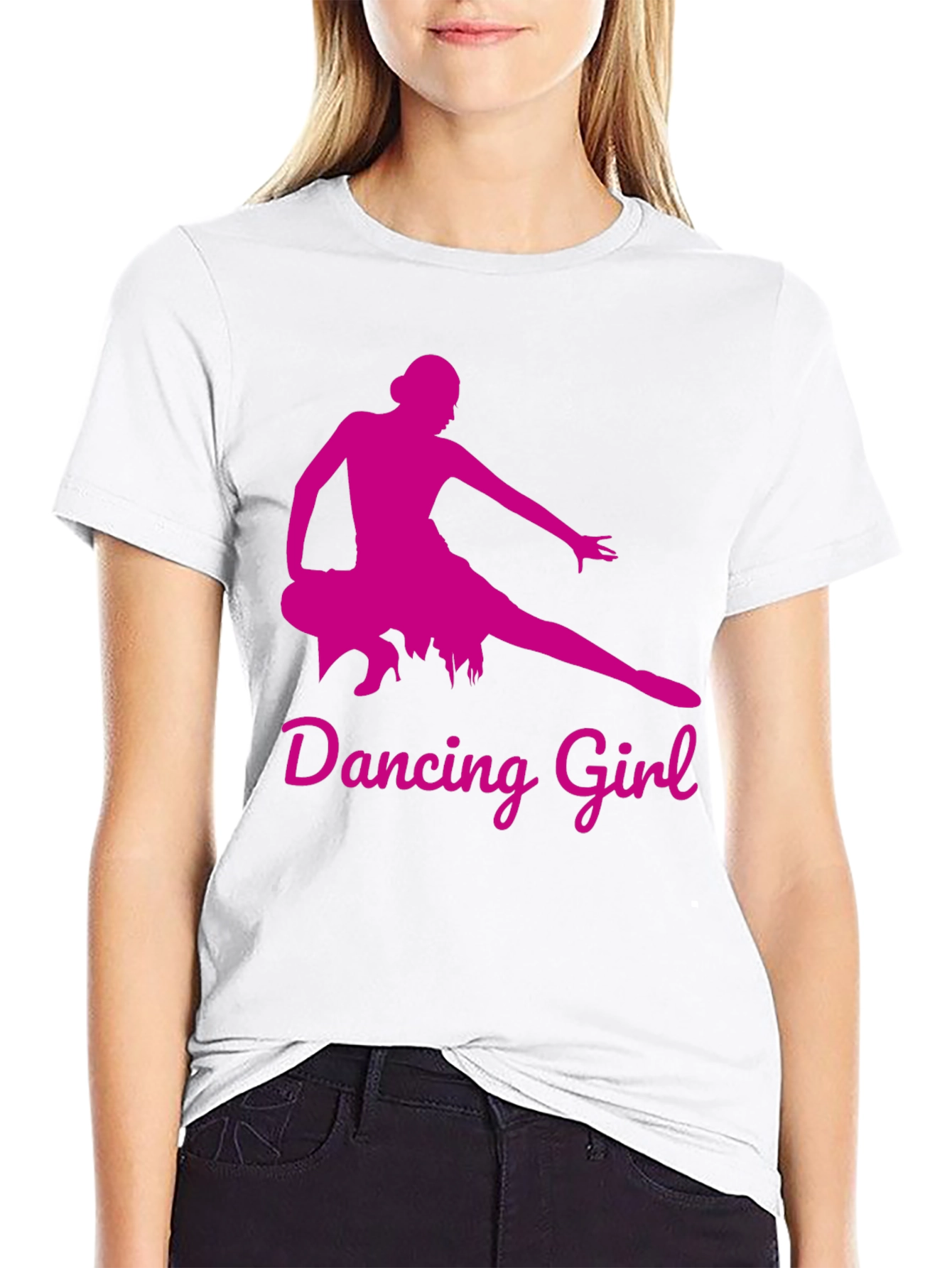 Dancing Girl Graphic Tee - Black