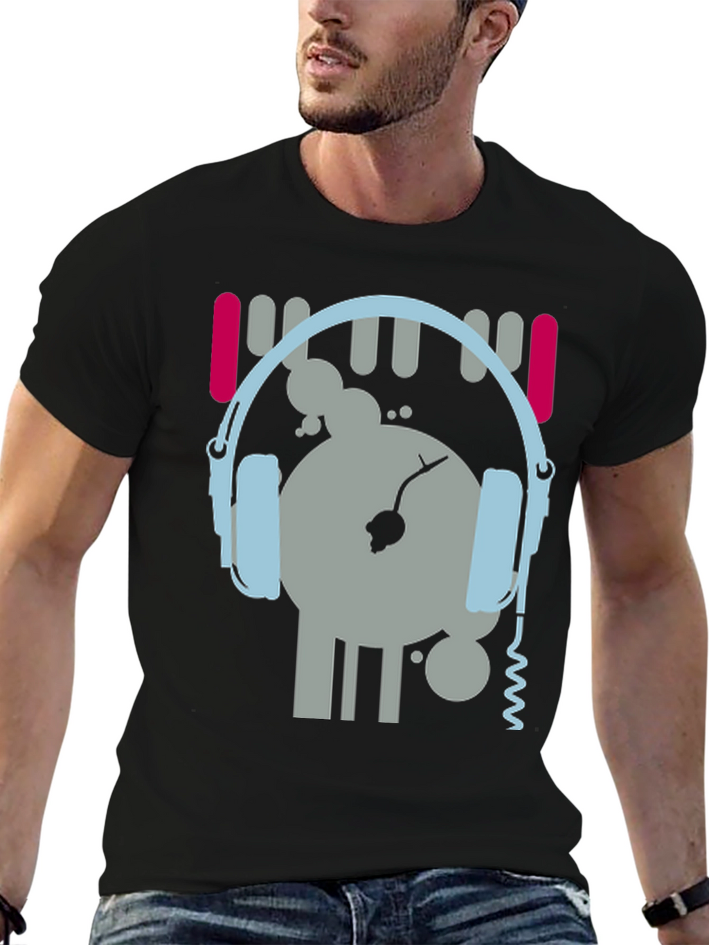 DJ Graphic Tee - Music Lovers Black T-Shirt
