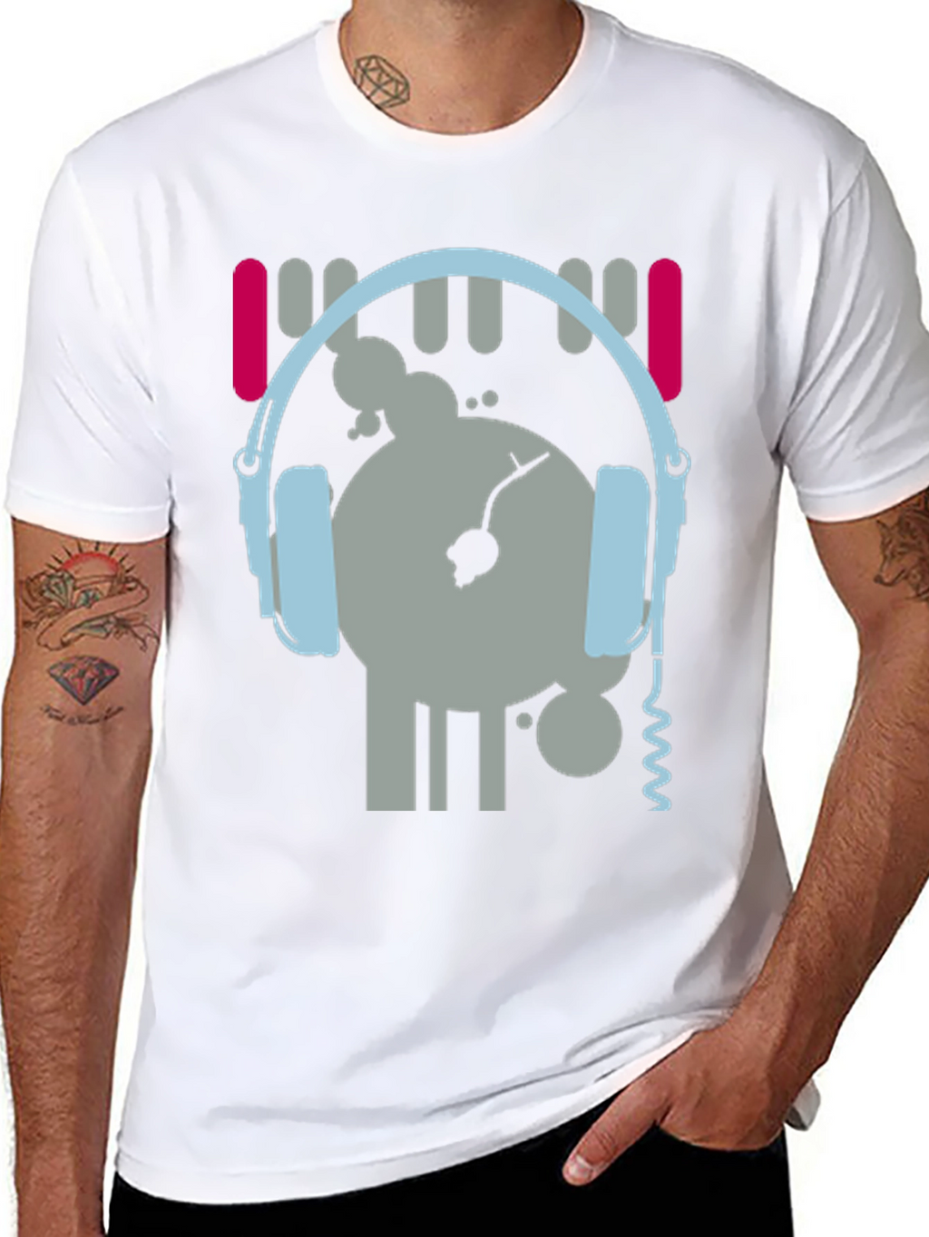 DJ Graphic Tee - Music Lovers Black T-Shirt