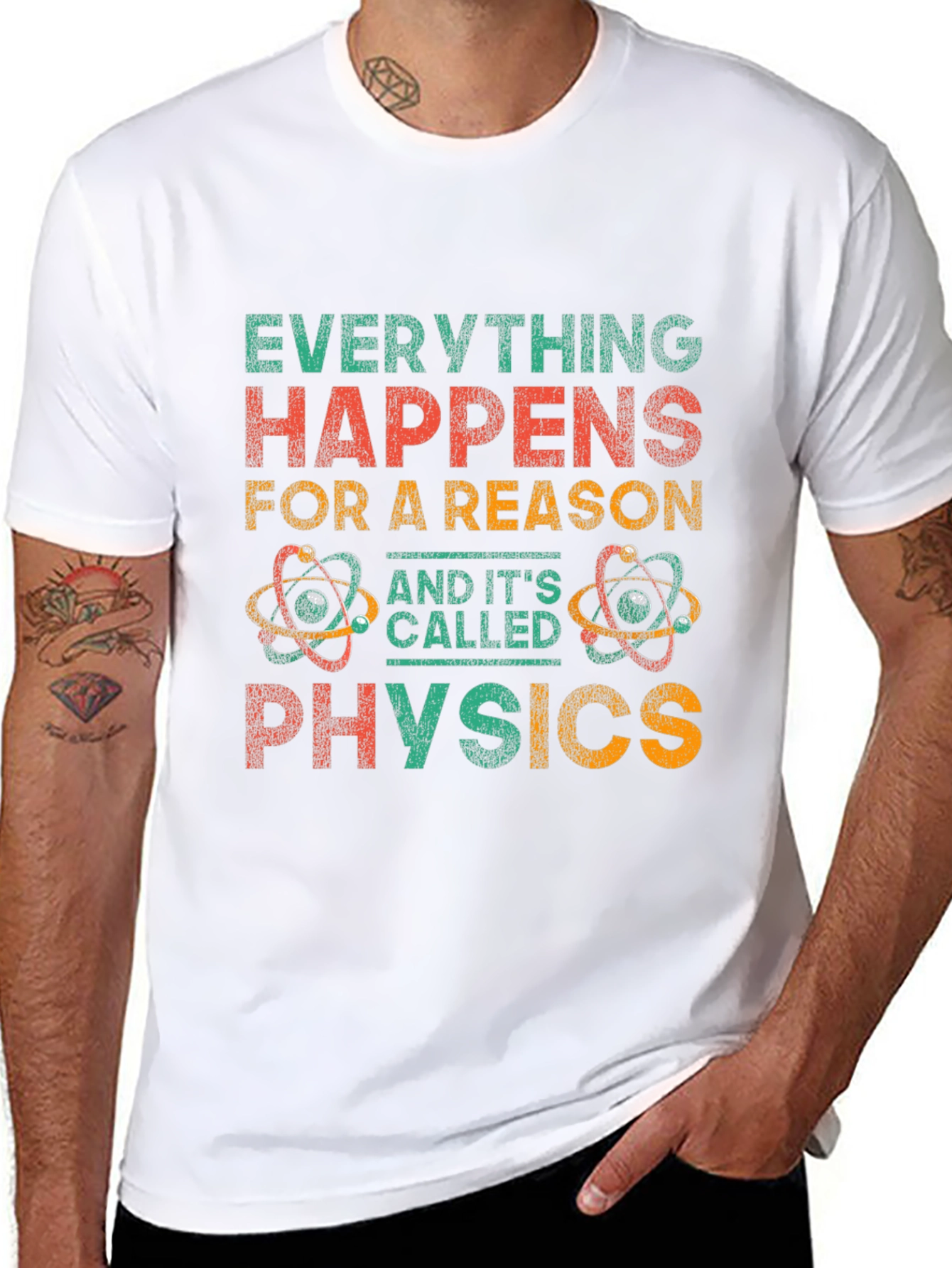 Everything Happens For A Reason Physics Graphic Tee