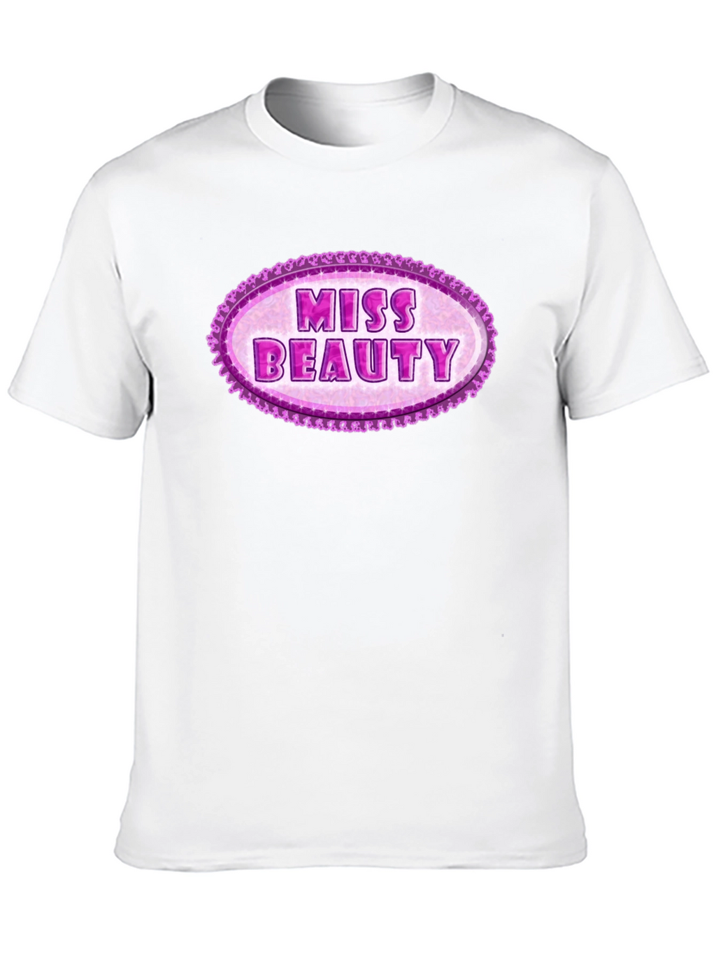 Miss Beauty Oval Graphic Tee - Black Cotton Blend