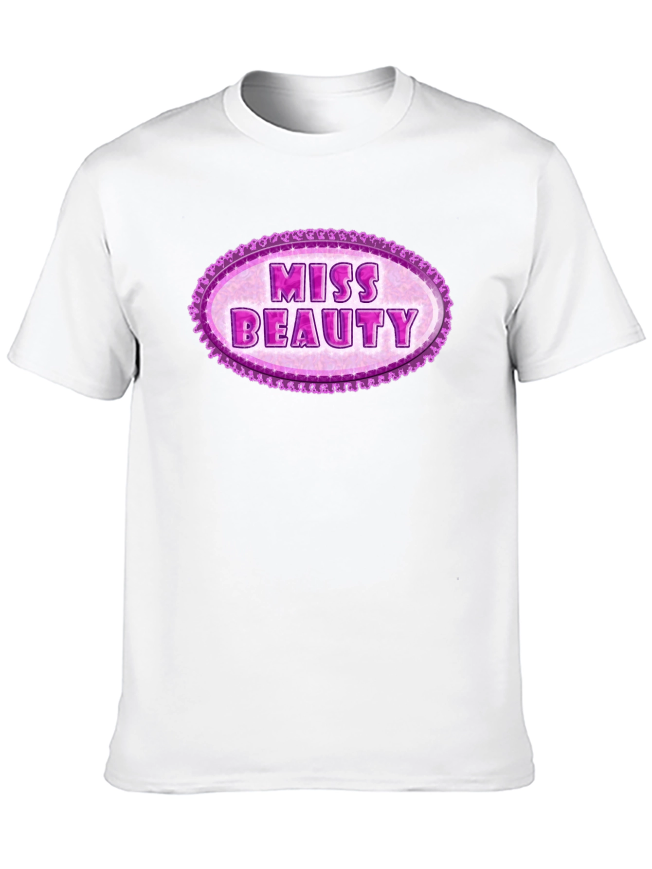 Miss Beauty Oval Graphic Tee - Black Cotton Blend