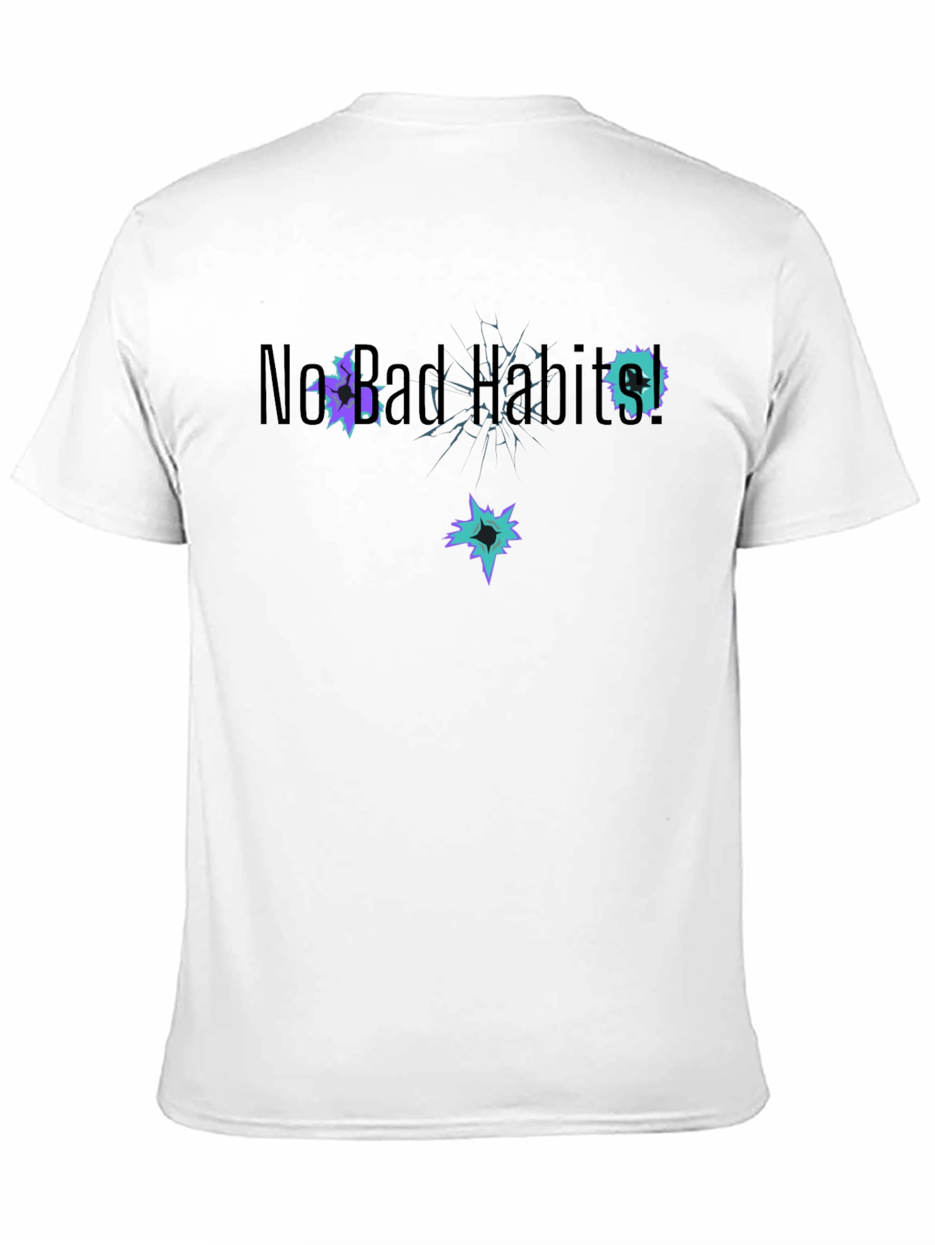 New Bad Habits T-Shirt Black Cotton Short Sleeve