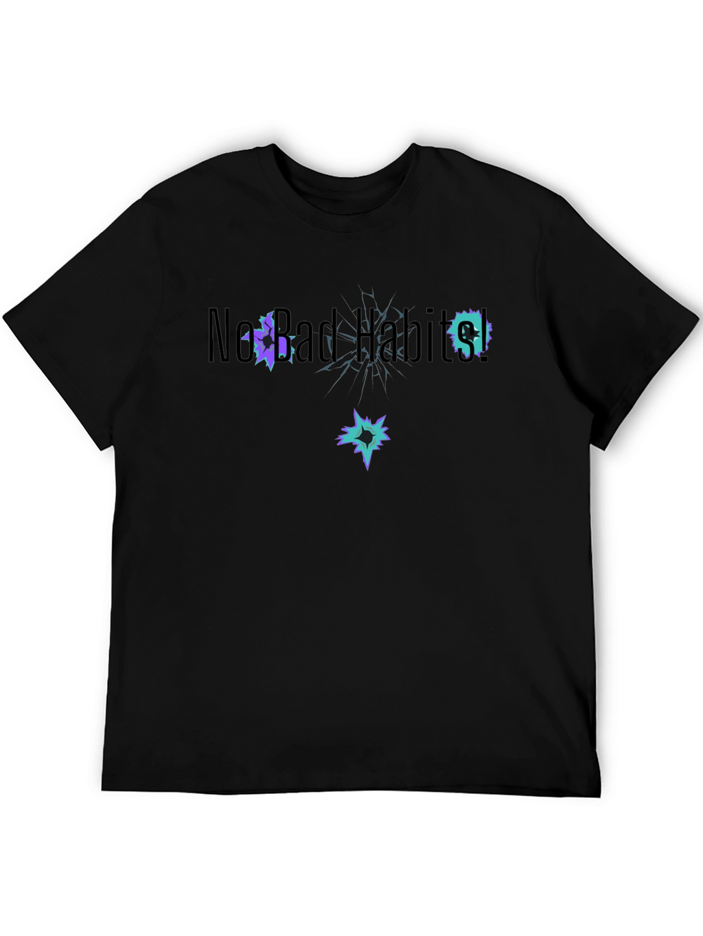 New Bad Habits T-Shirt Black Cotton Short Sleeve