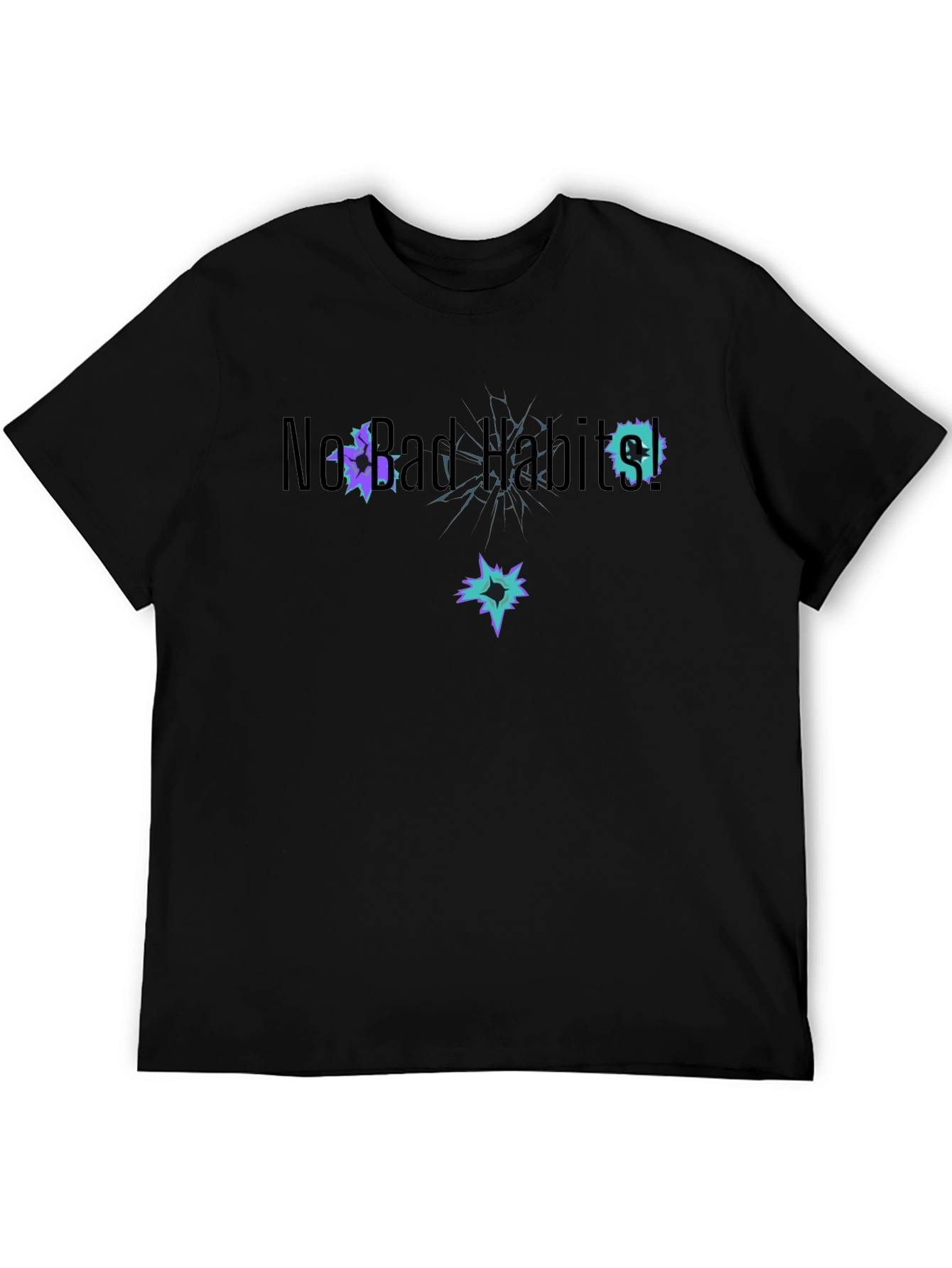 New Bad Habits T-Shirt Black Cotton Short Sleeve