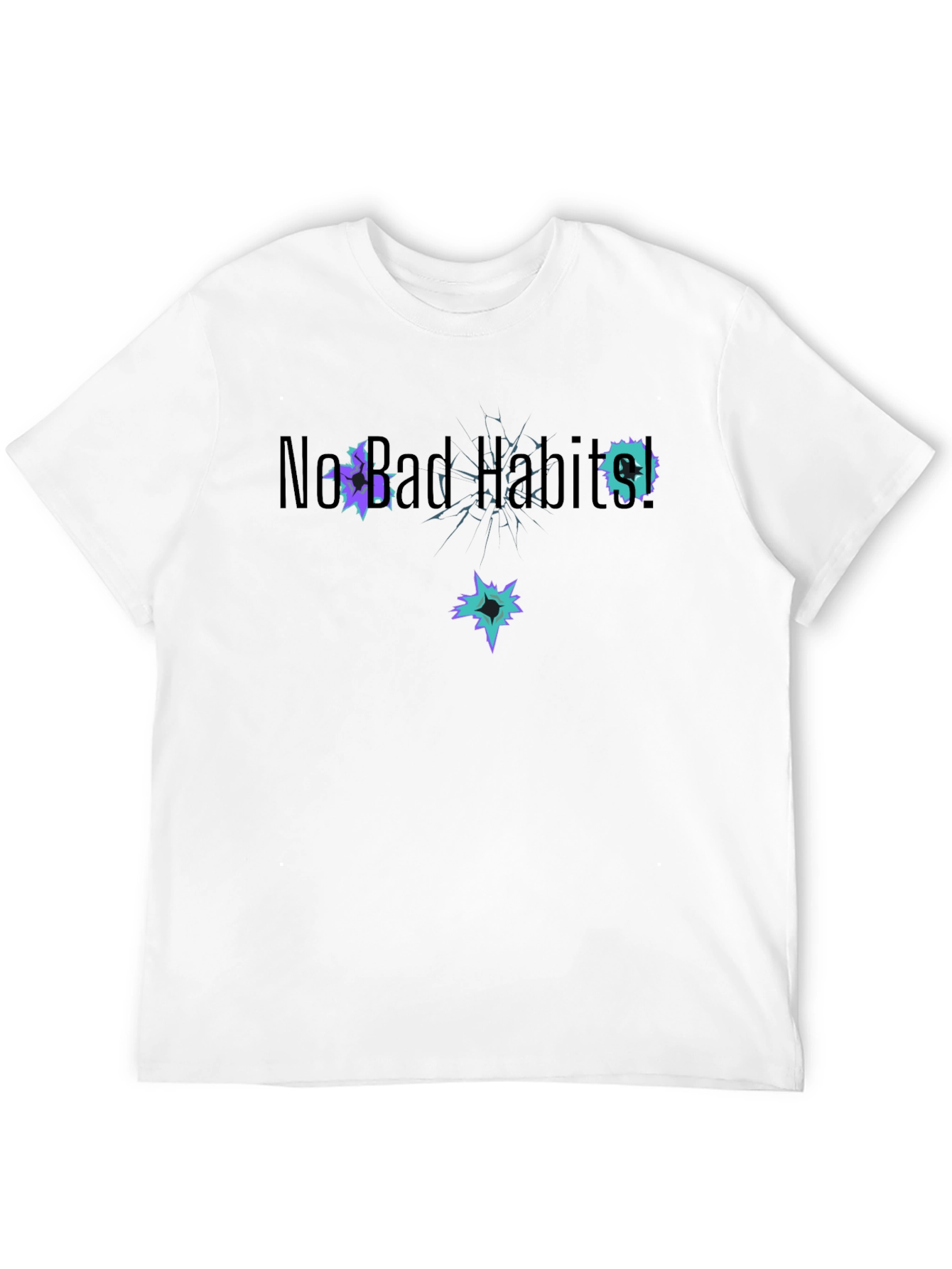 New Bad Habits T-Shirt Black Cotton Short Sleeve