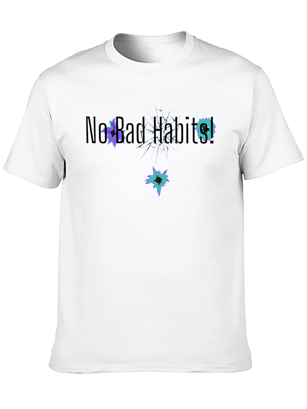New Bad Habits T-Shirt Black Cotton Short Sleeve