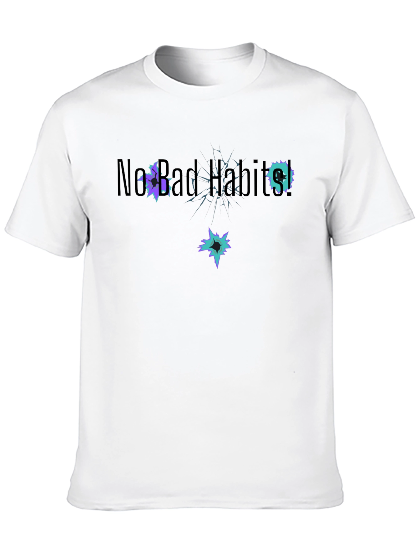 New Bad Habits T-Shirt Black Cotton Short Sleeve