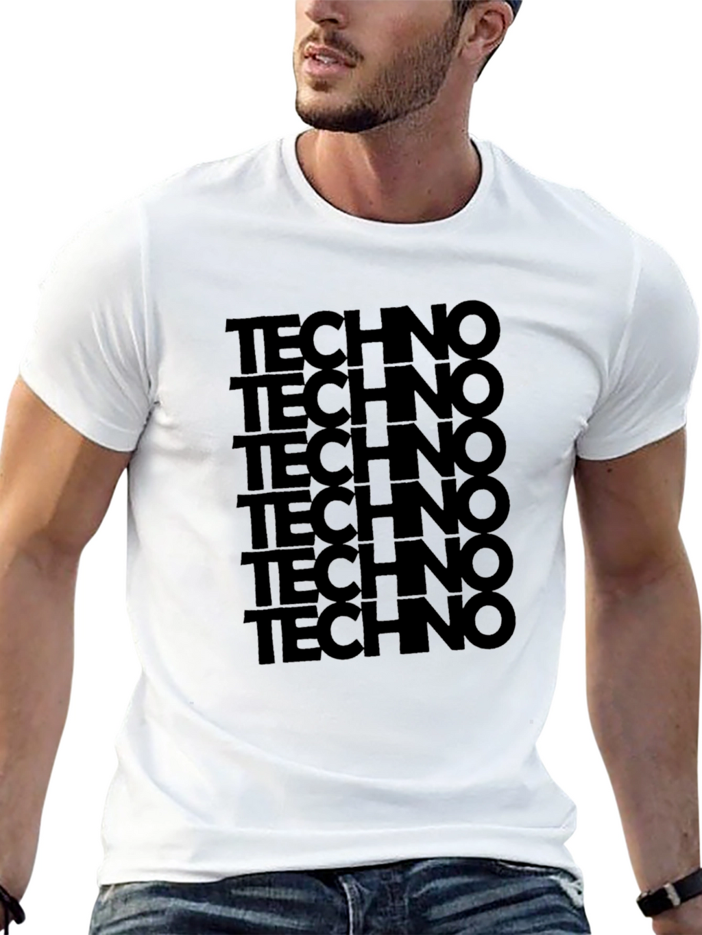 Techno Stack Graphic T-Shirt - Black