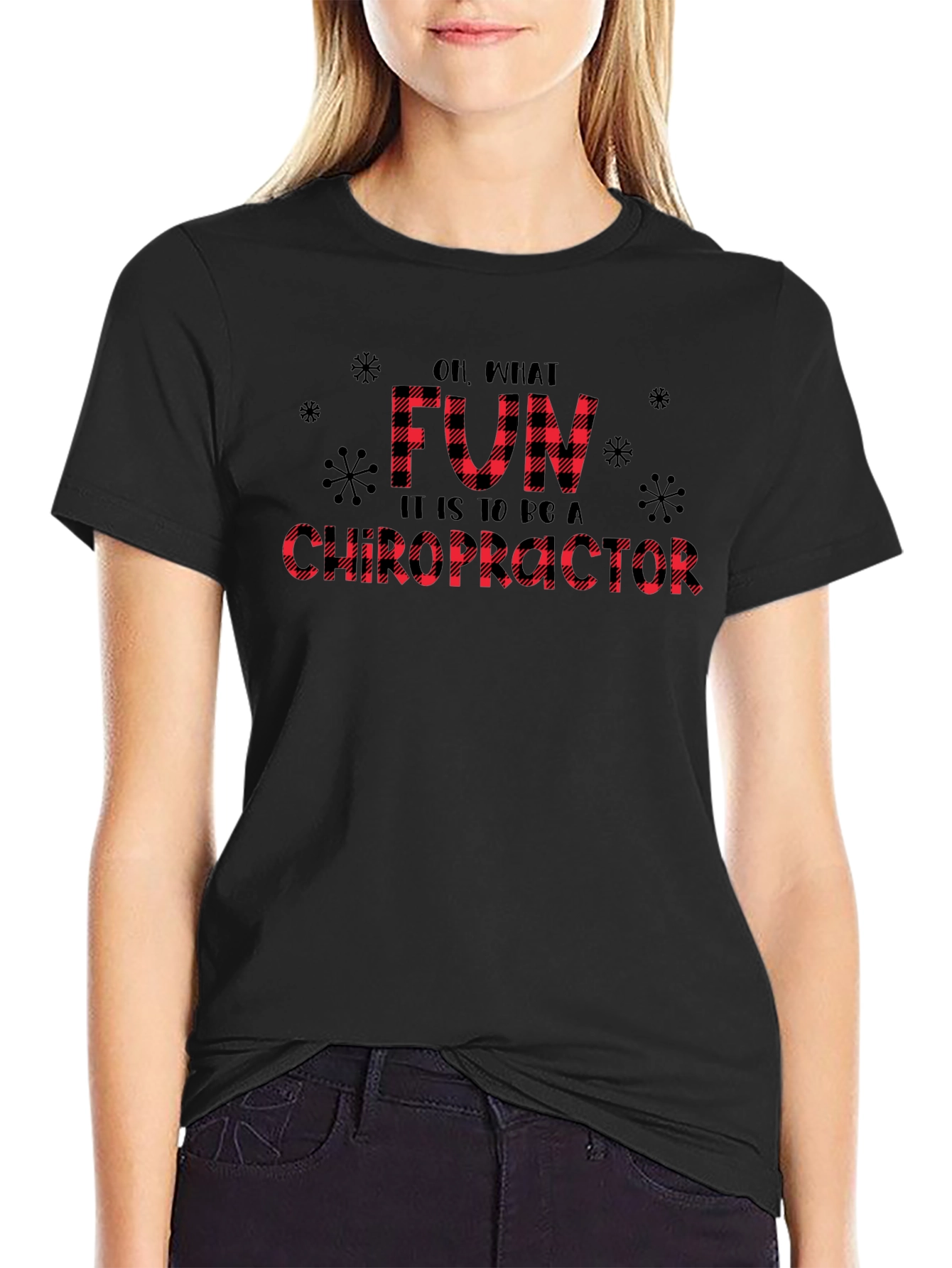 Fun Chiropractor Buffalo Plaid Tee