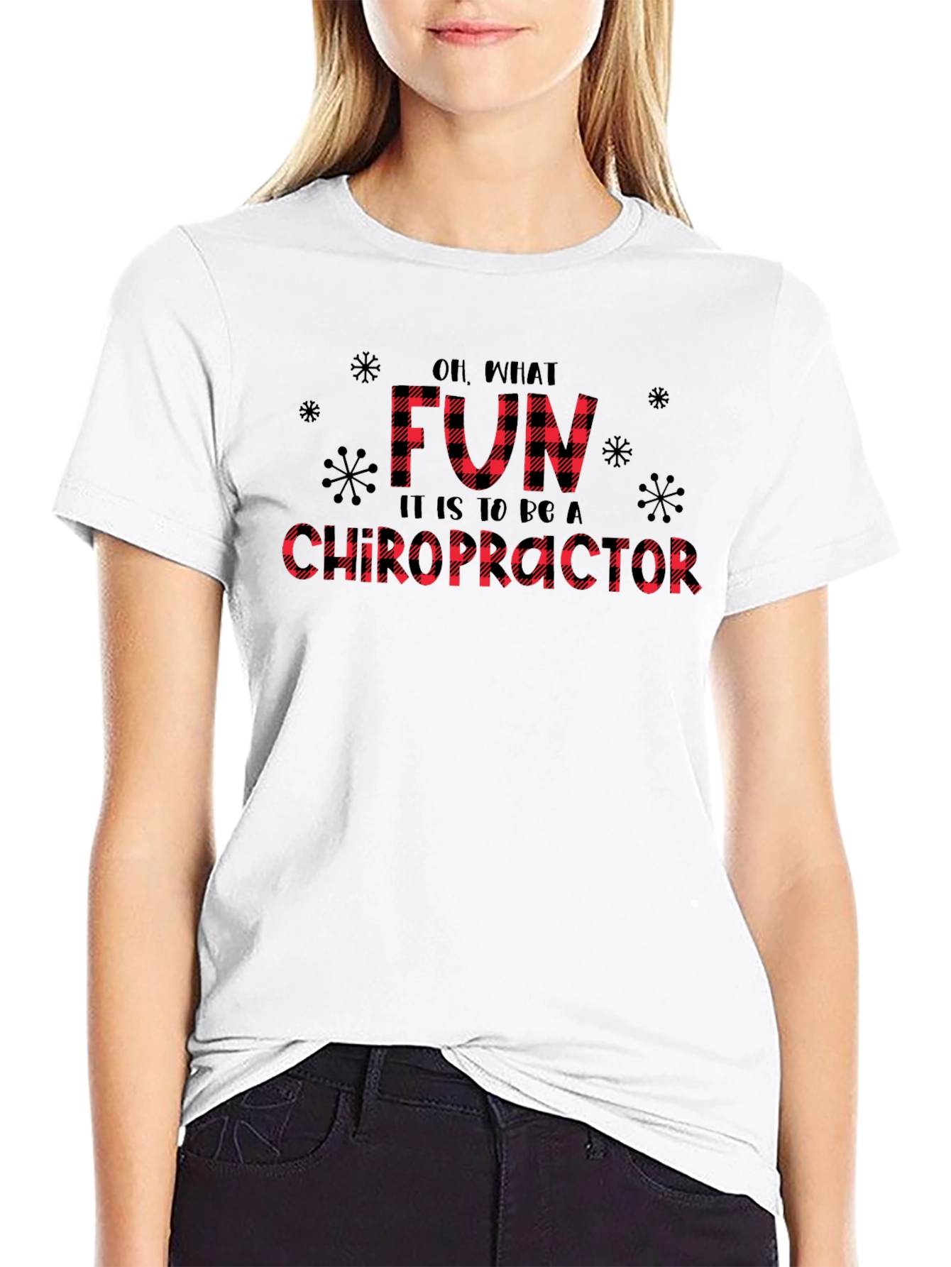 Fun Chiropractor Buffalo Plaid Tee