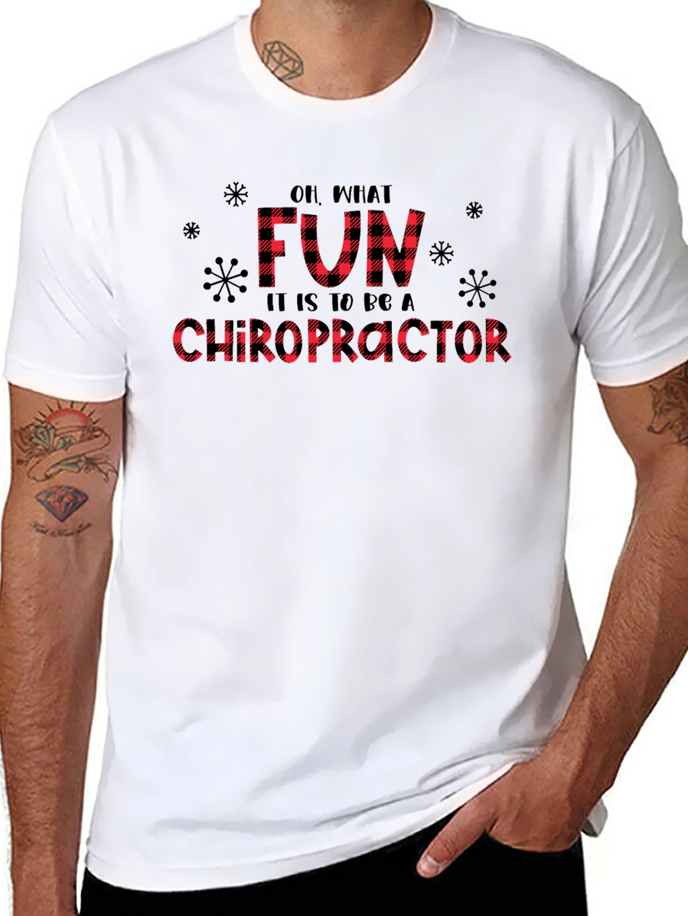 Fun Chiropractor Buffalo Plaid Tee