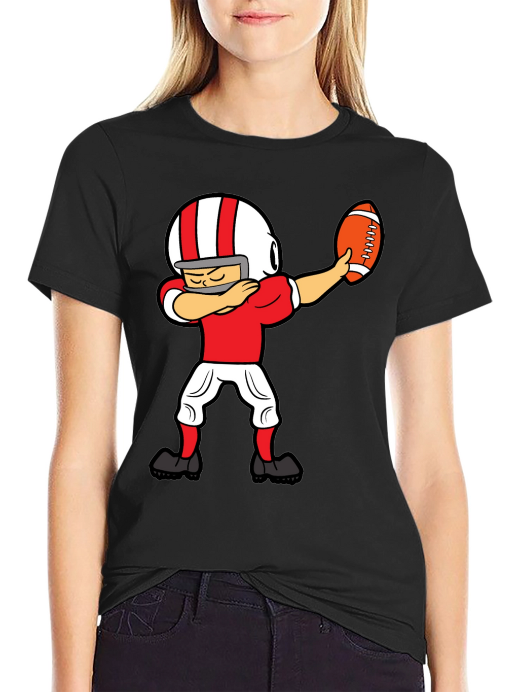Dabbing Football Player Graphic T-Shirt