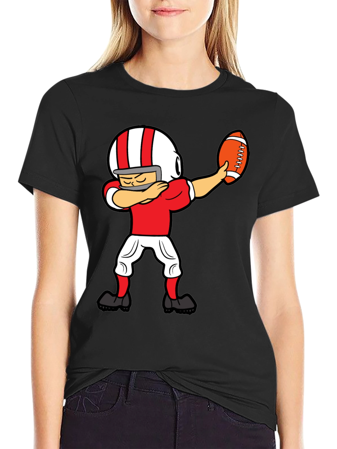 Dabbing Football Player Graphic T-Shirt