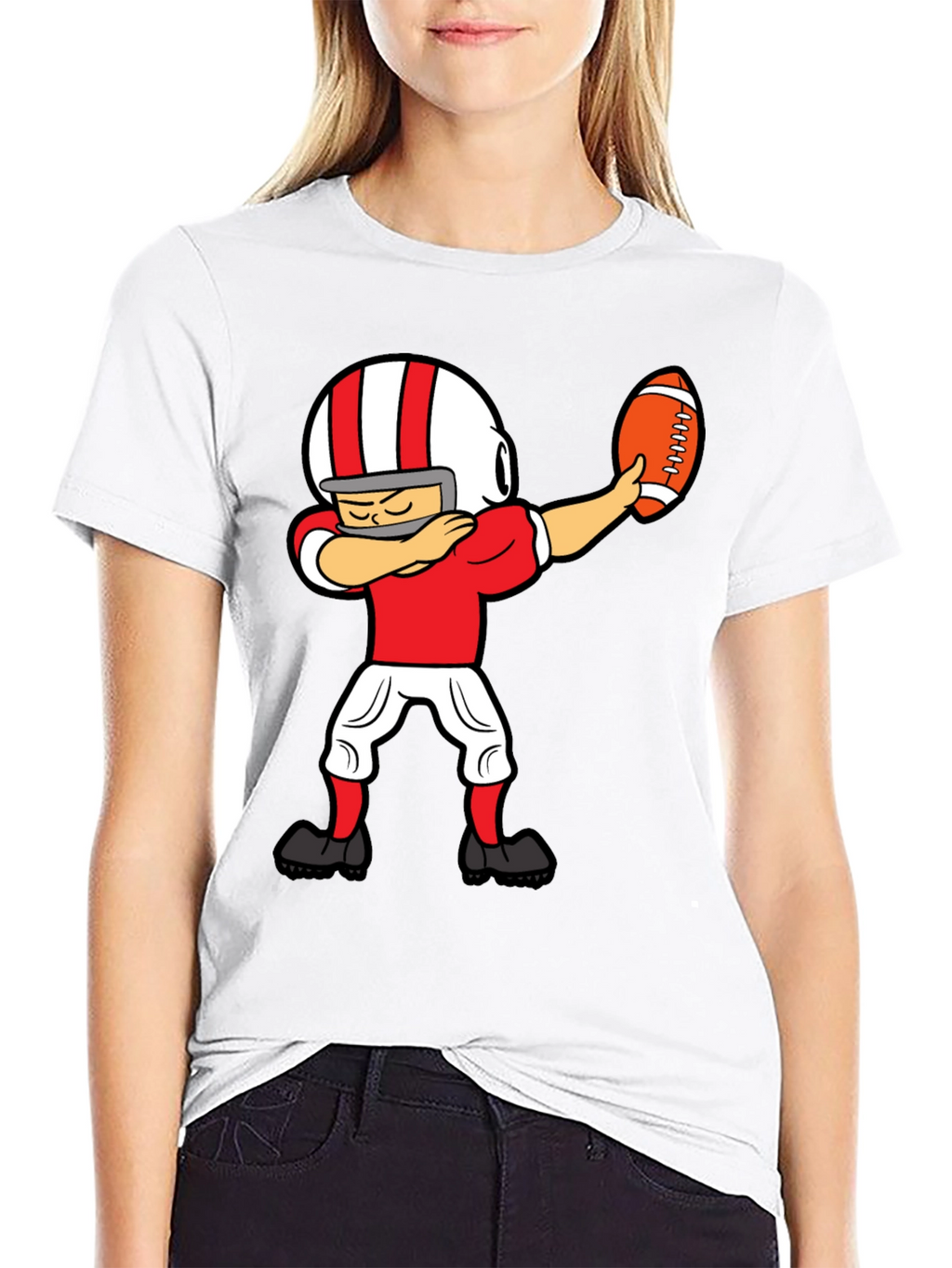Dabbing Football Player Graphic T-Shirt