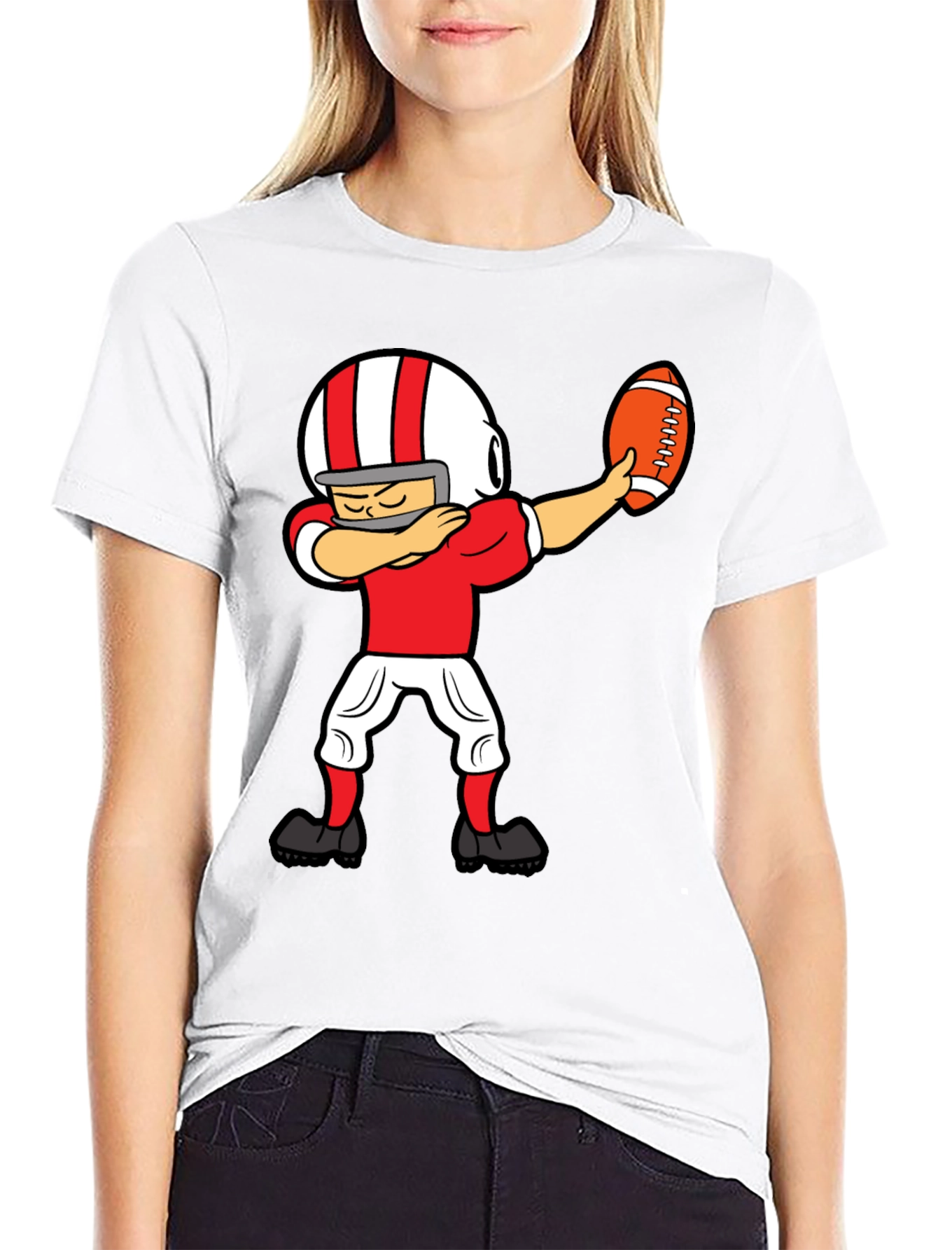 Dabbing Football Player Graphic T-Shirt