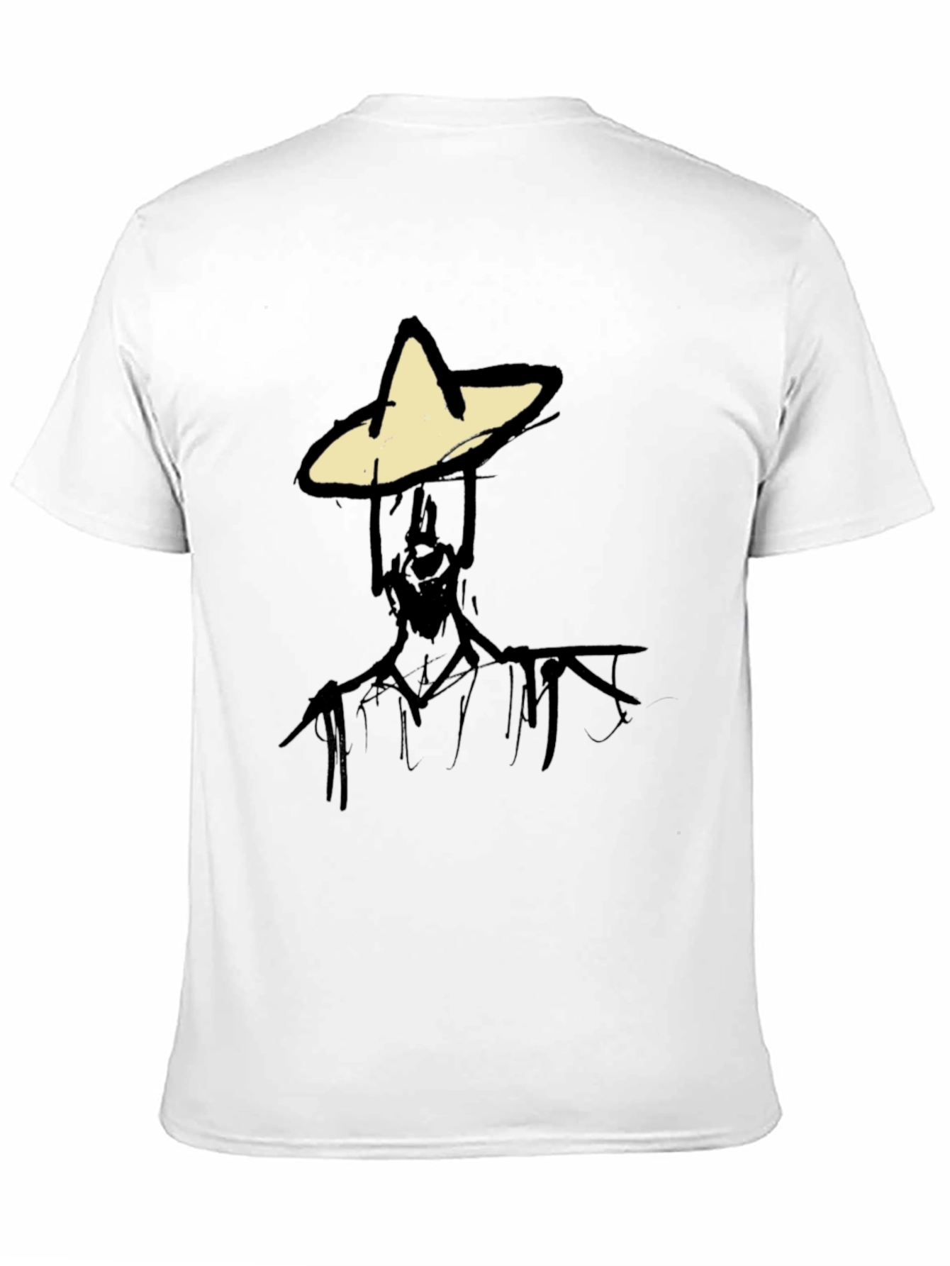 Abstract Figure Graphic Tee - Black Cotton Blend T-Shirt