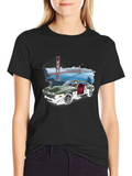 Classic Car & Bridge Graphic Tee - Black