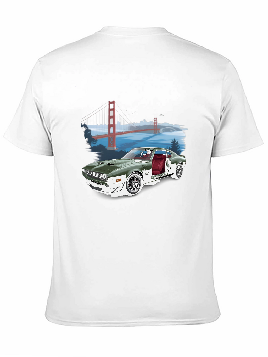 Classic Car & Bridge Graphic Tee - Black