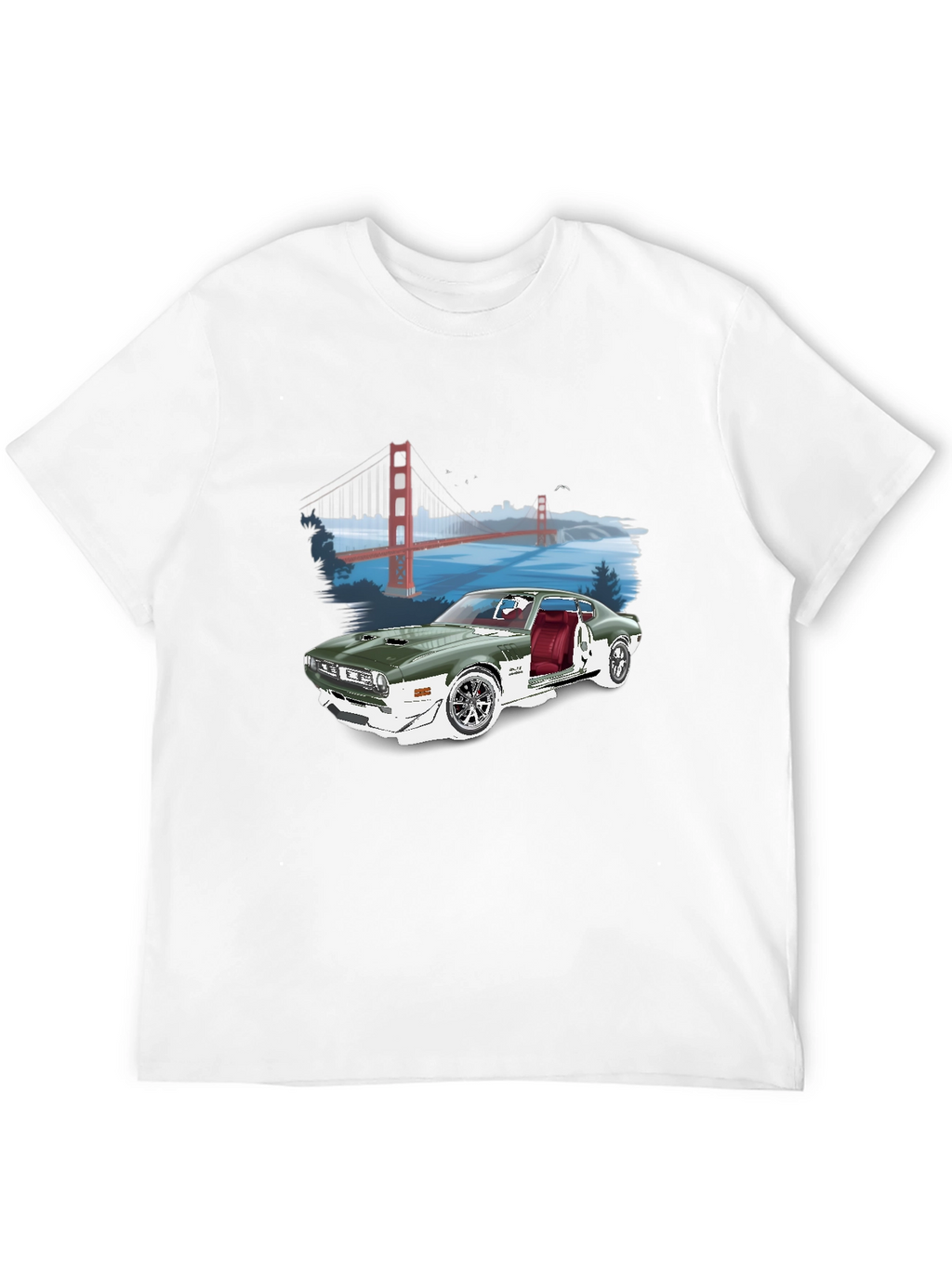 Classic Car & Bridge Graphic Tee - Black