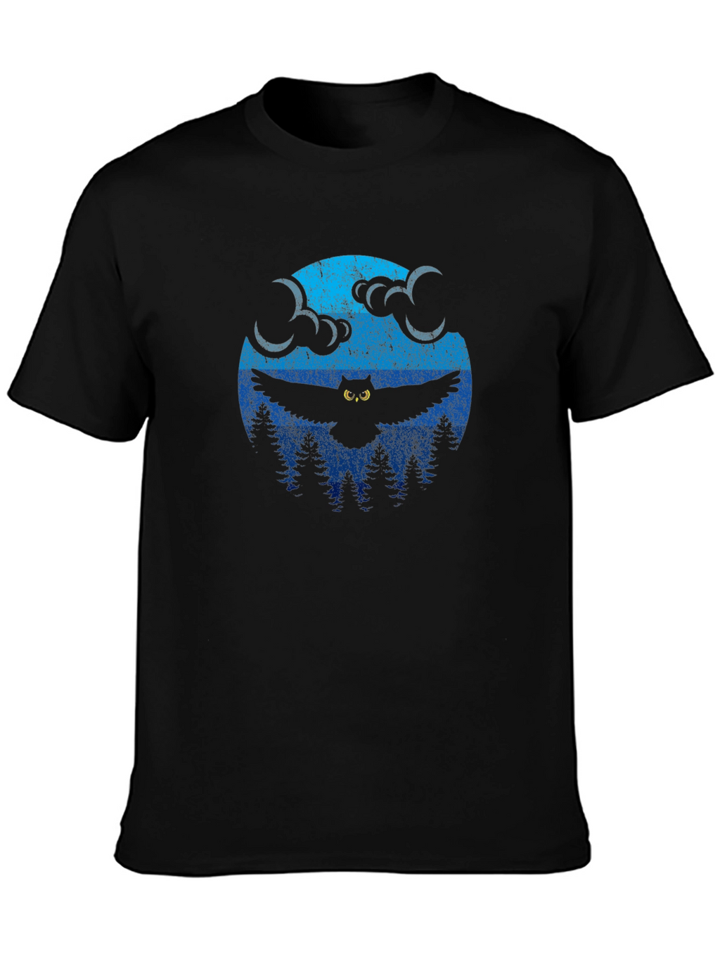 Owl Moon Graphic T-Shirt - Black