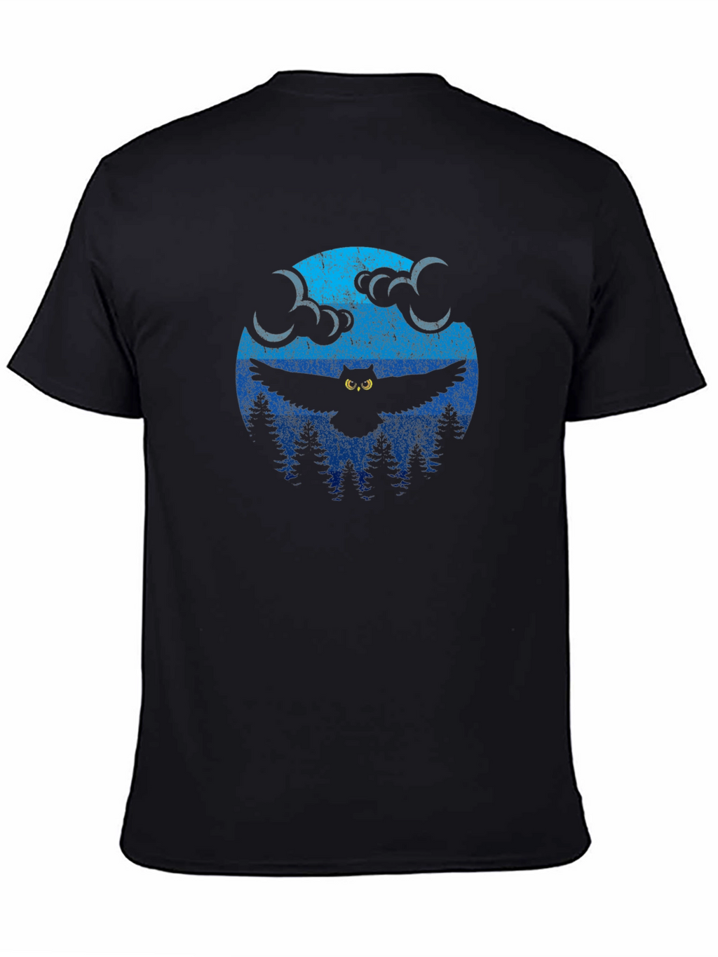 Owl Moon Graphic T-Shirt - Black