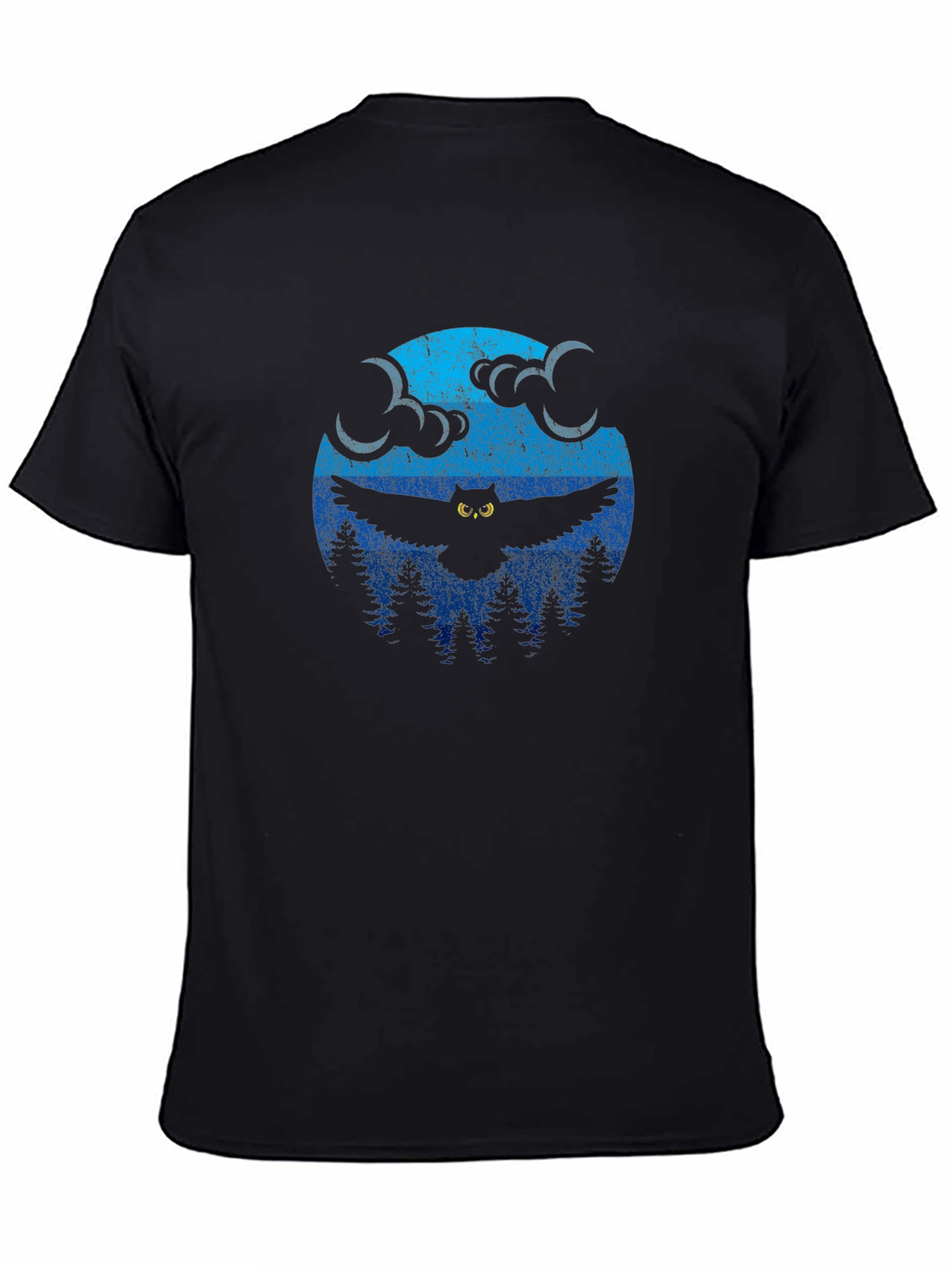 Owl Moon Graphic T-Shirt - Black