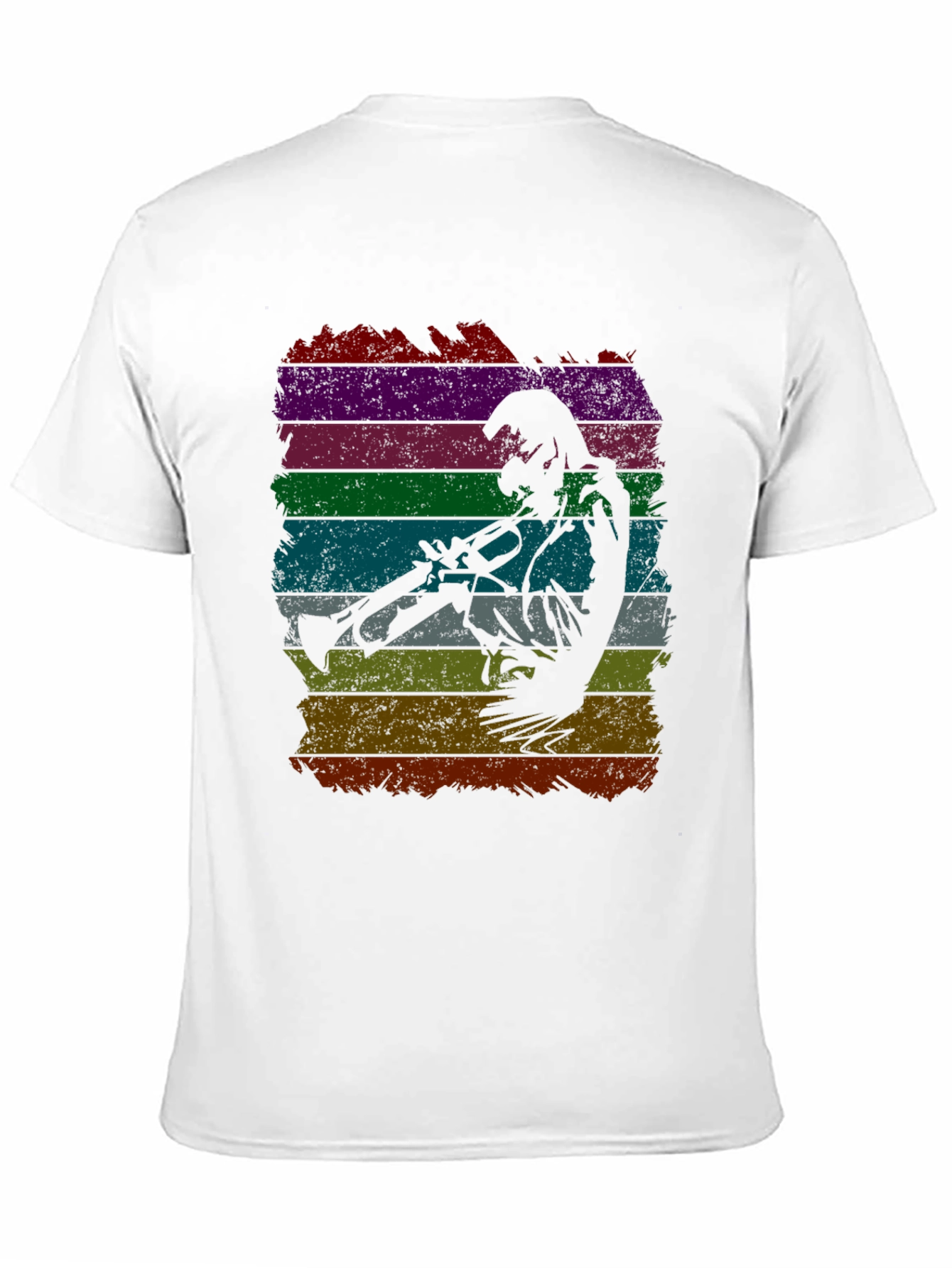 Jazz Trumpet Player Retro Striped T-Shirt