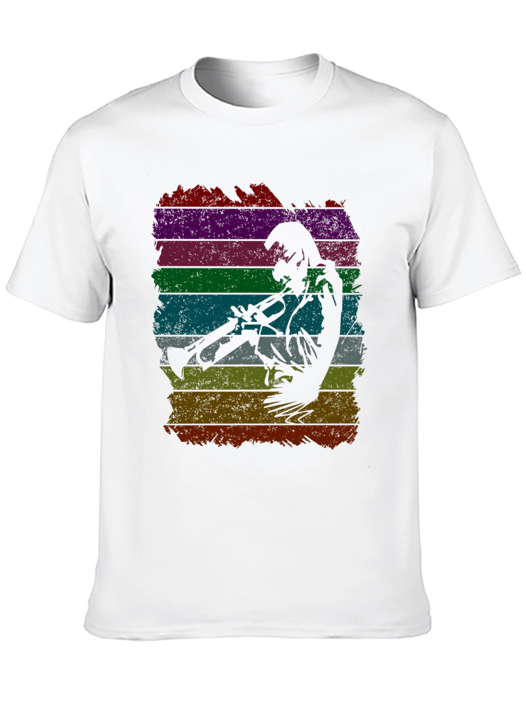 Jazz Trumpet Player Retro Striped T-Shirt