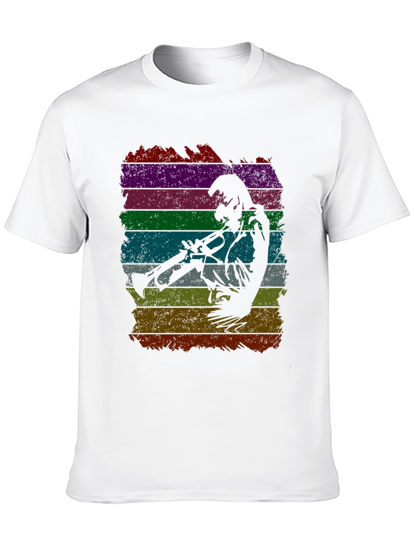 Jazz Trumpet Player Retro Striped T-Shirt