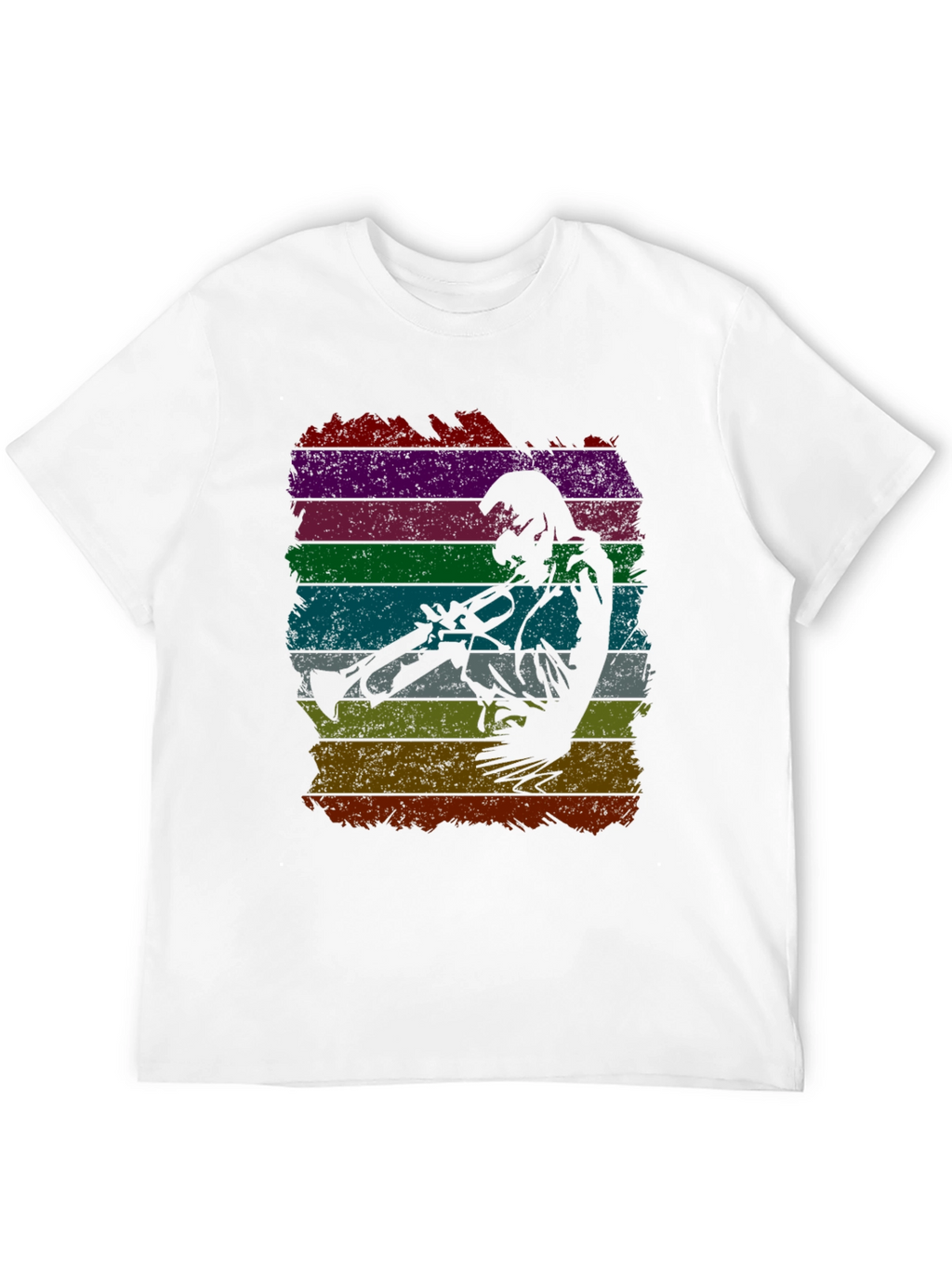 Jazz Trumpet Player Retro Striped T-Shirt