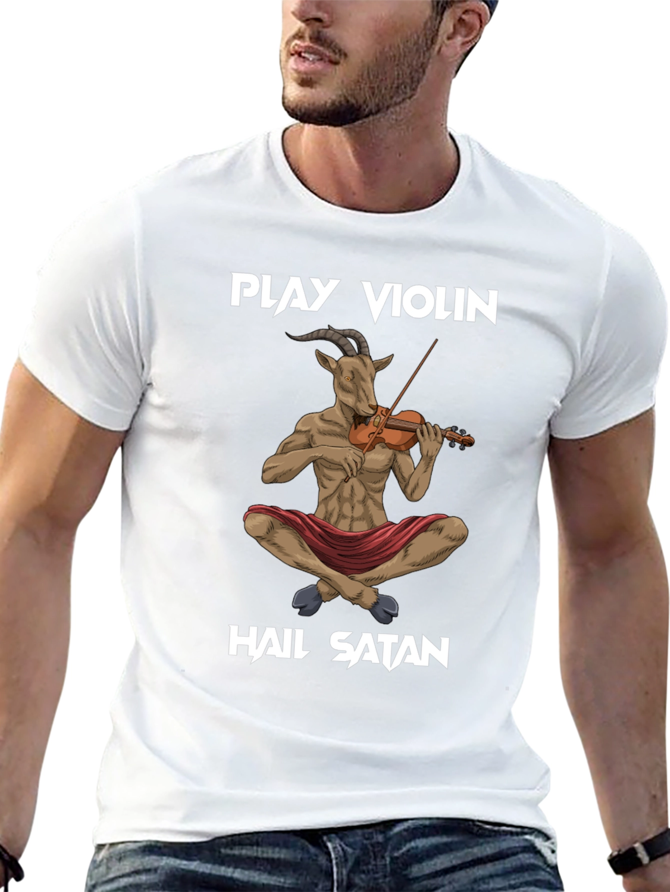 Play Violin Hail Satan T-Shirt