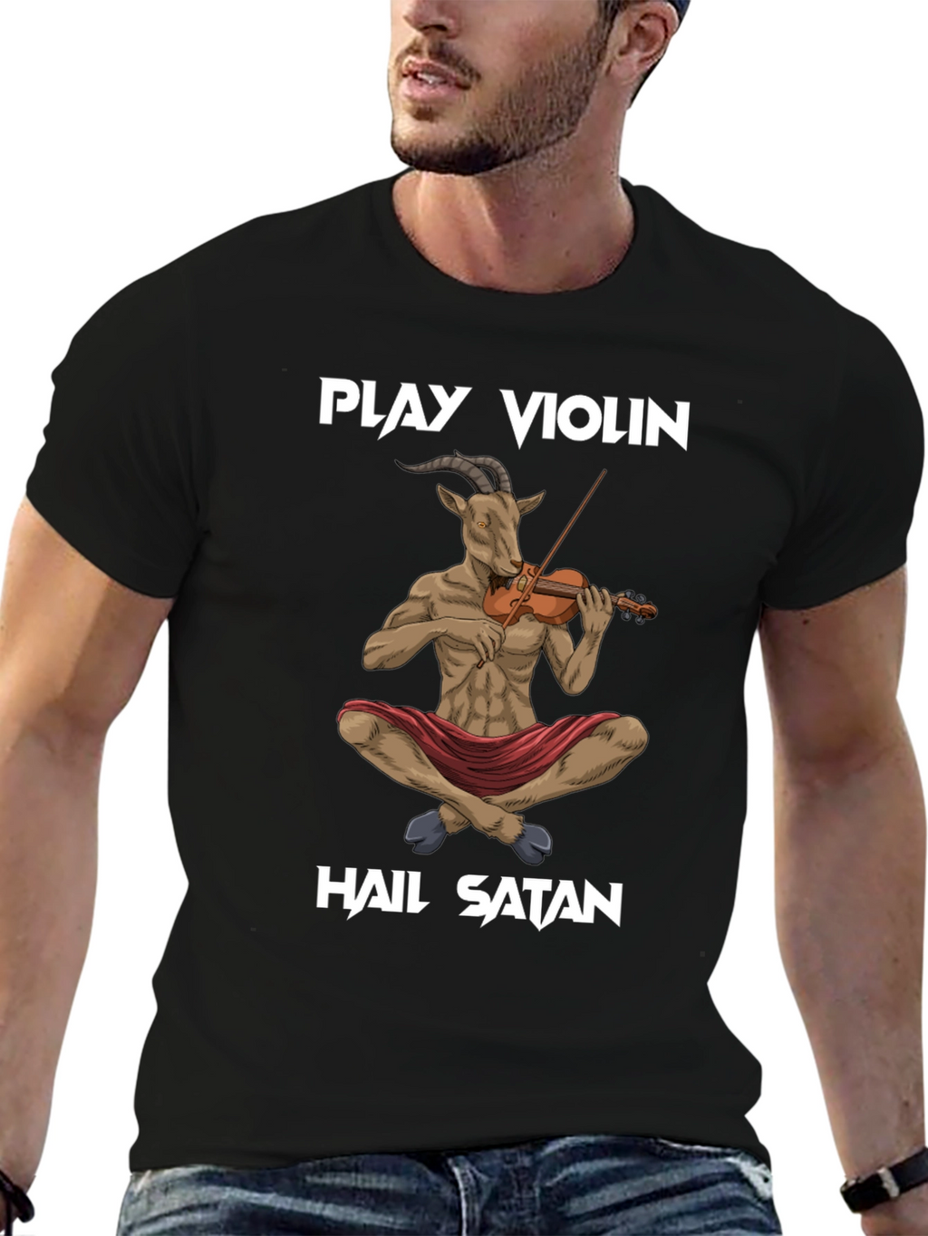 Play Violin Hail Satan T-Shirt
