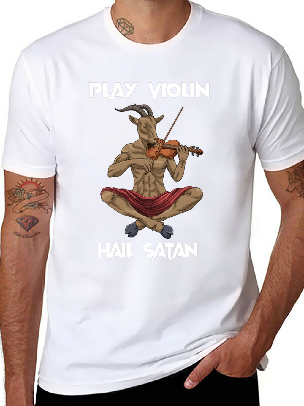 Play Violin Hail Satan T-Shirt