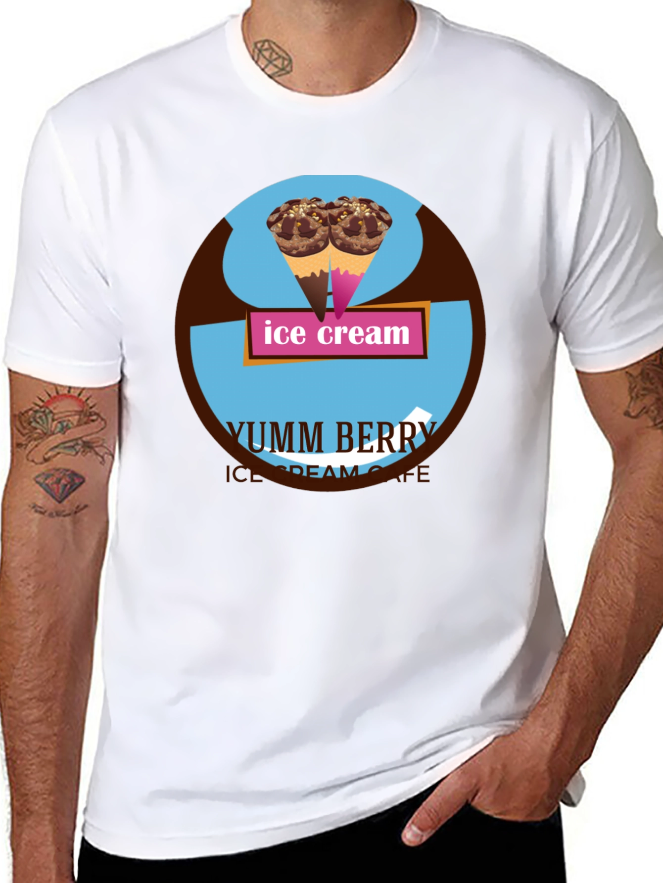 Yumm Berry Ice Cream Cafe Graphic T-Shirt