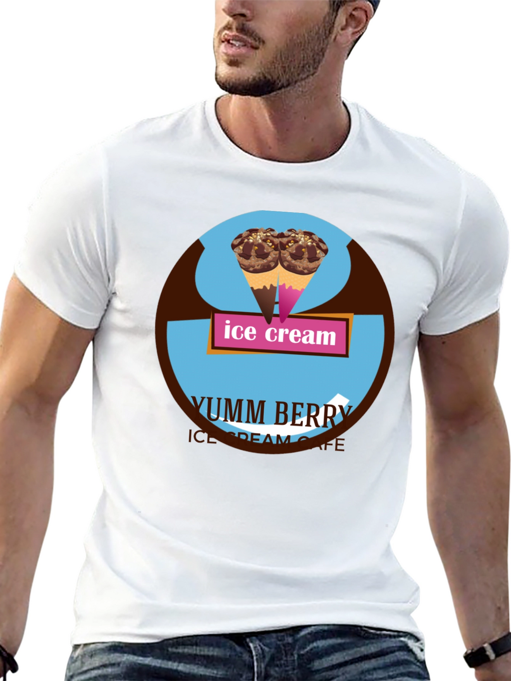 Yumm Berry Ice Cream Cafe Graphic T-Shirt