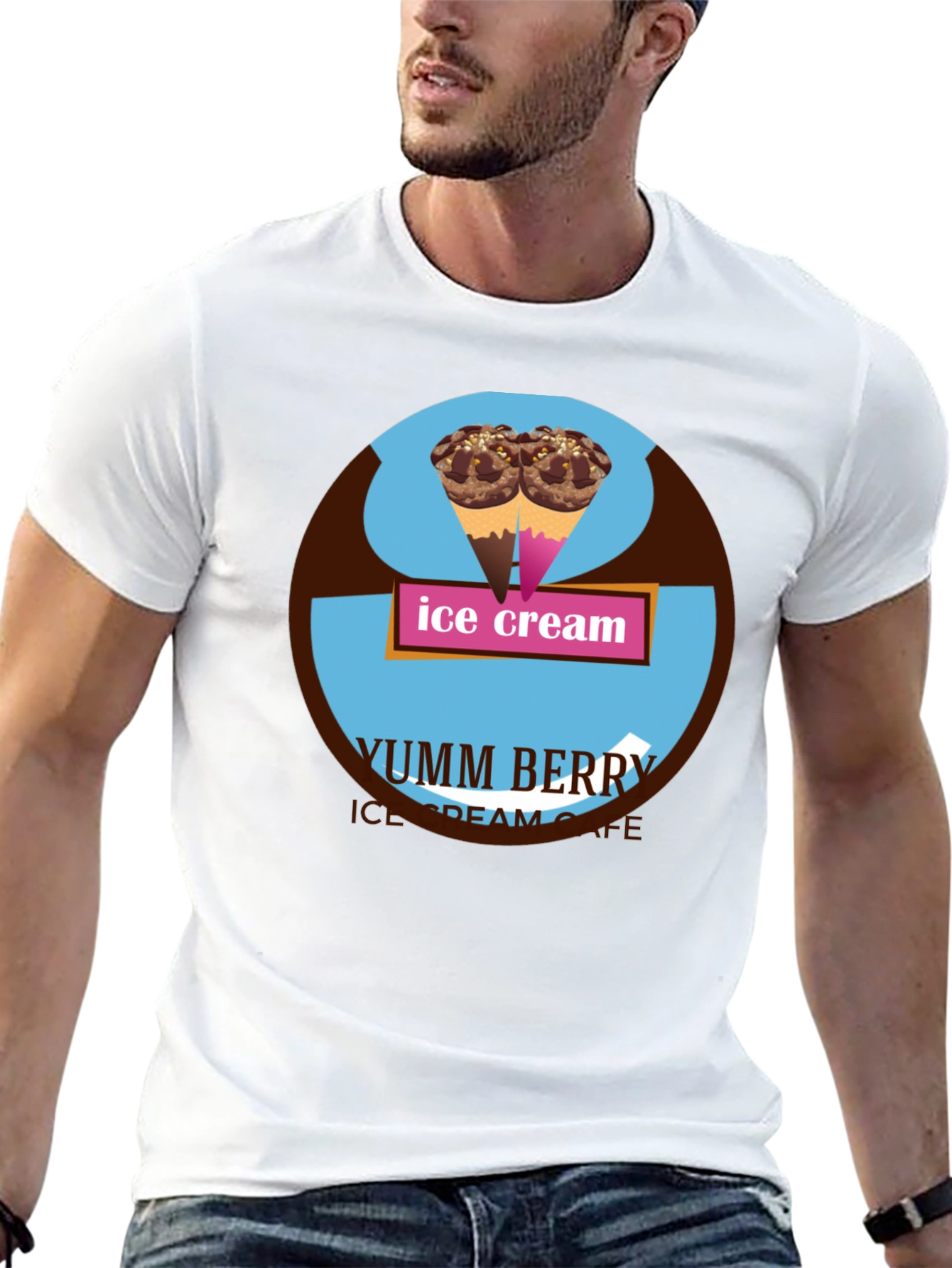 Yumm Berry Ice Cream Cafe Graphic T-Shirt