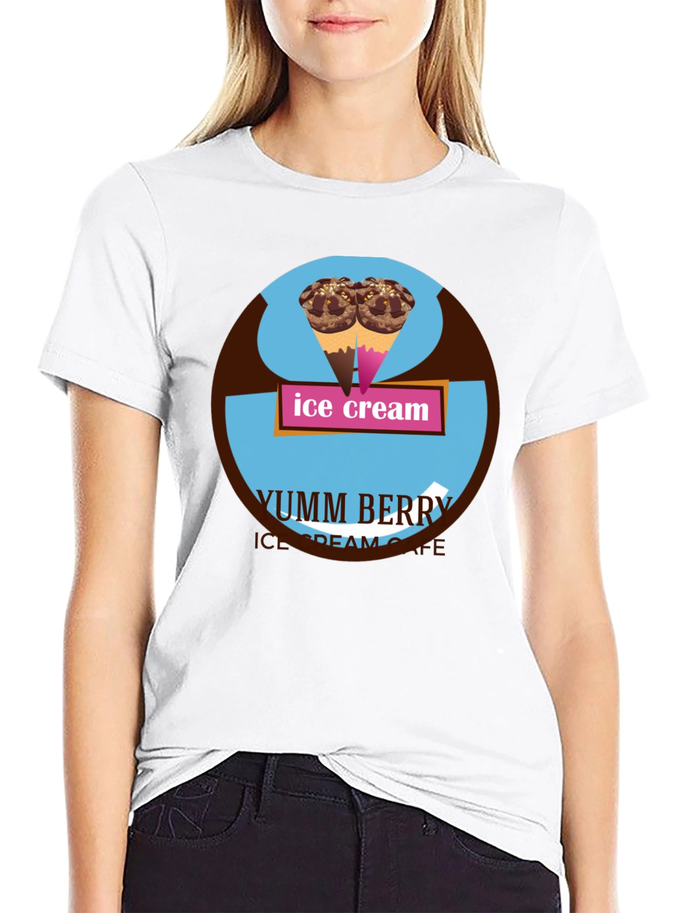 Yumm Berry Ice Cream Cafe Graphic T-Shirt