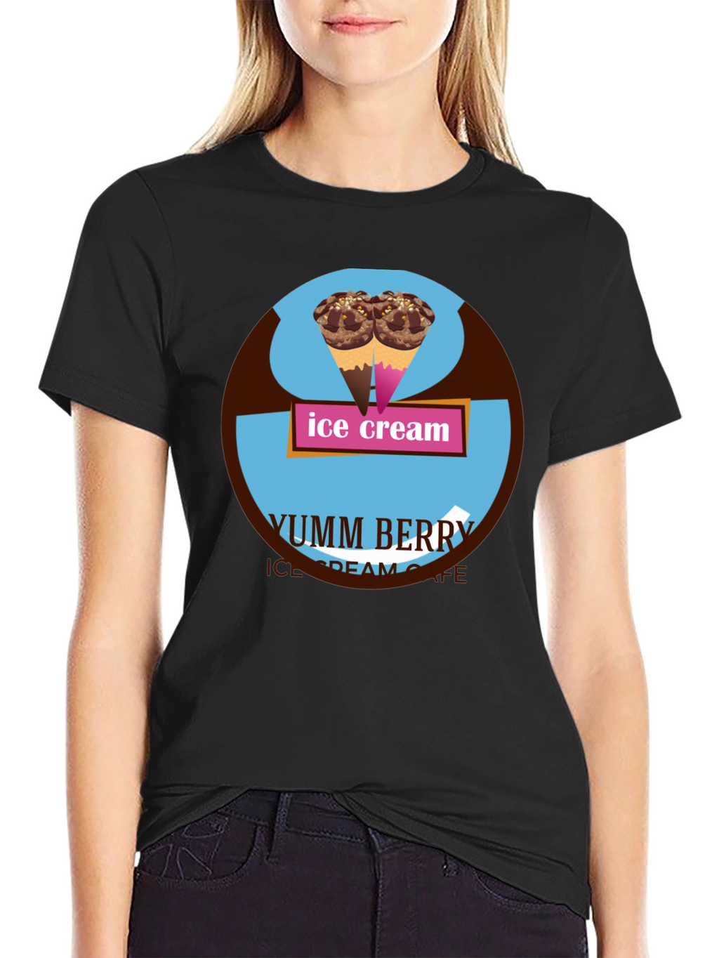 Yumm Berry Ice Cream Cafe Graphic T-Shirt