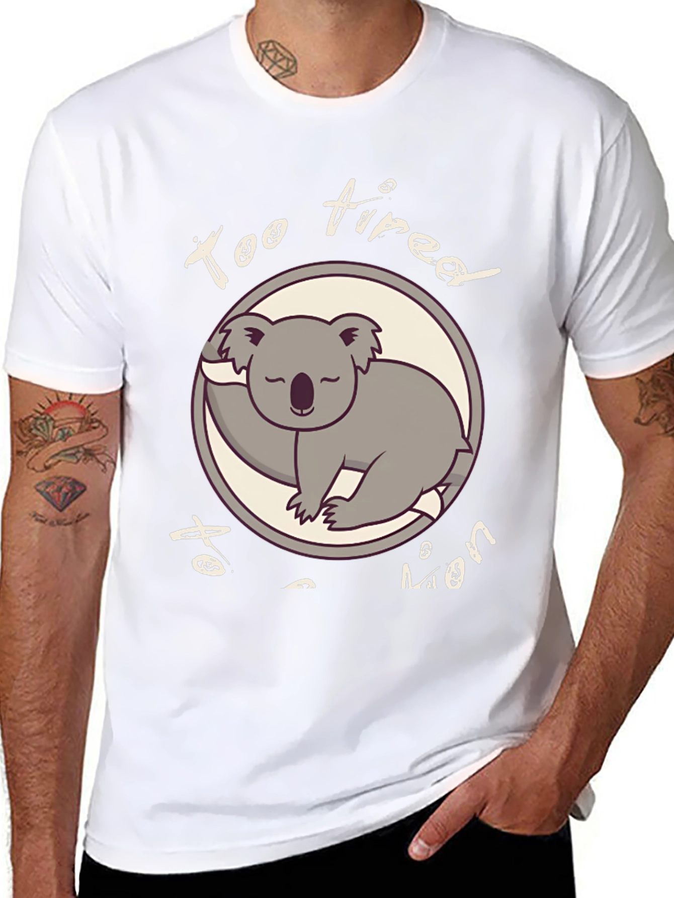 Too Tired To Even Funny Koala T-Shirt