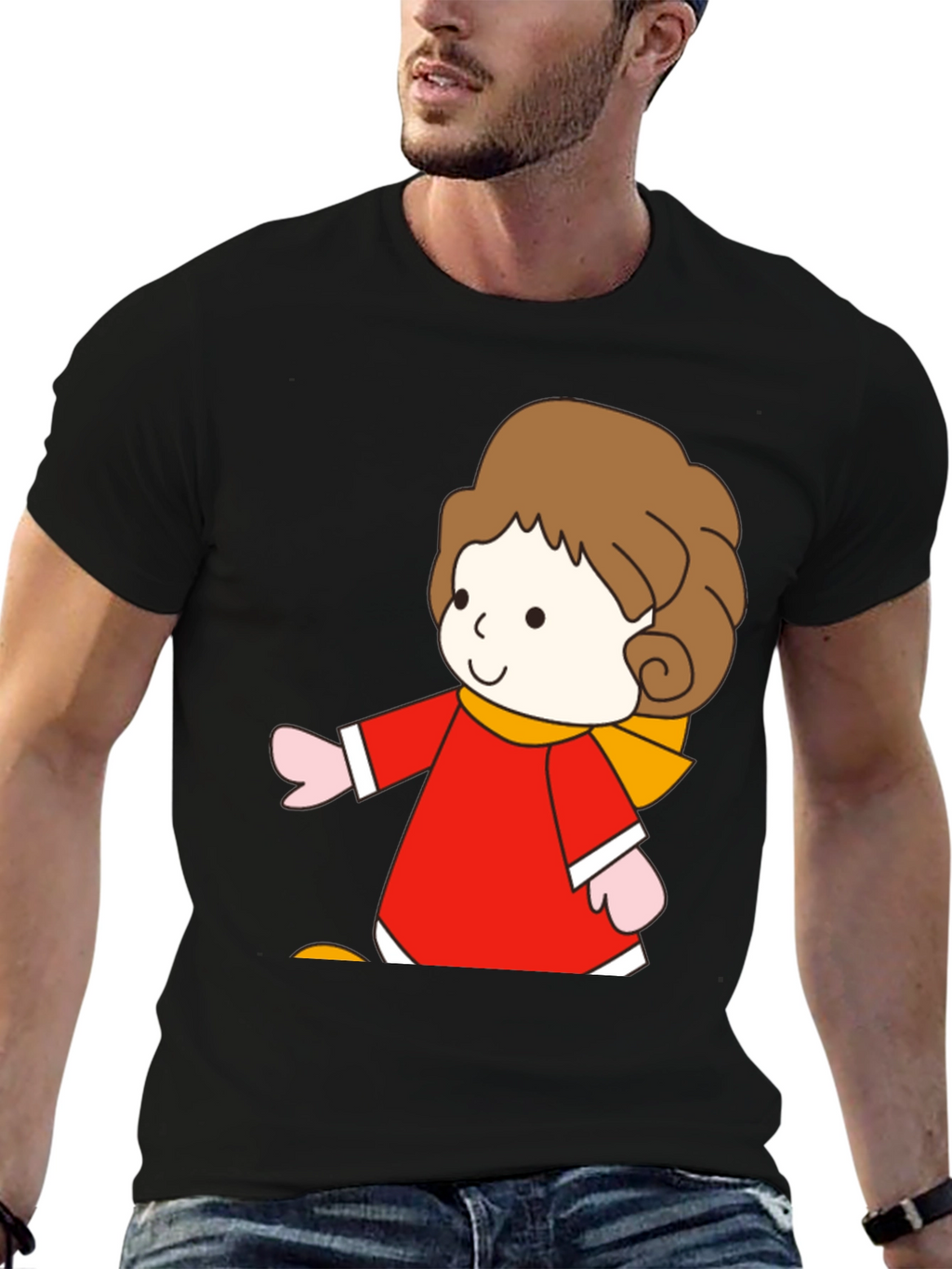 Cartoon Girl Graphic Tee - Soft Cotton Blend