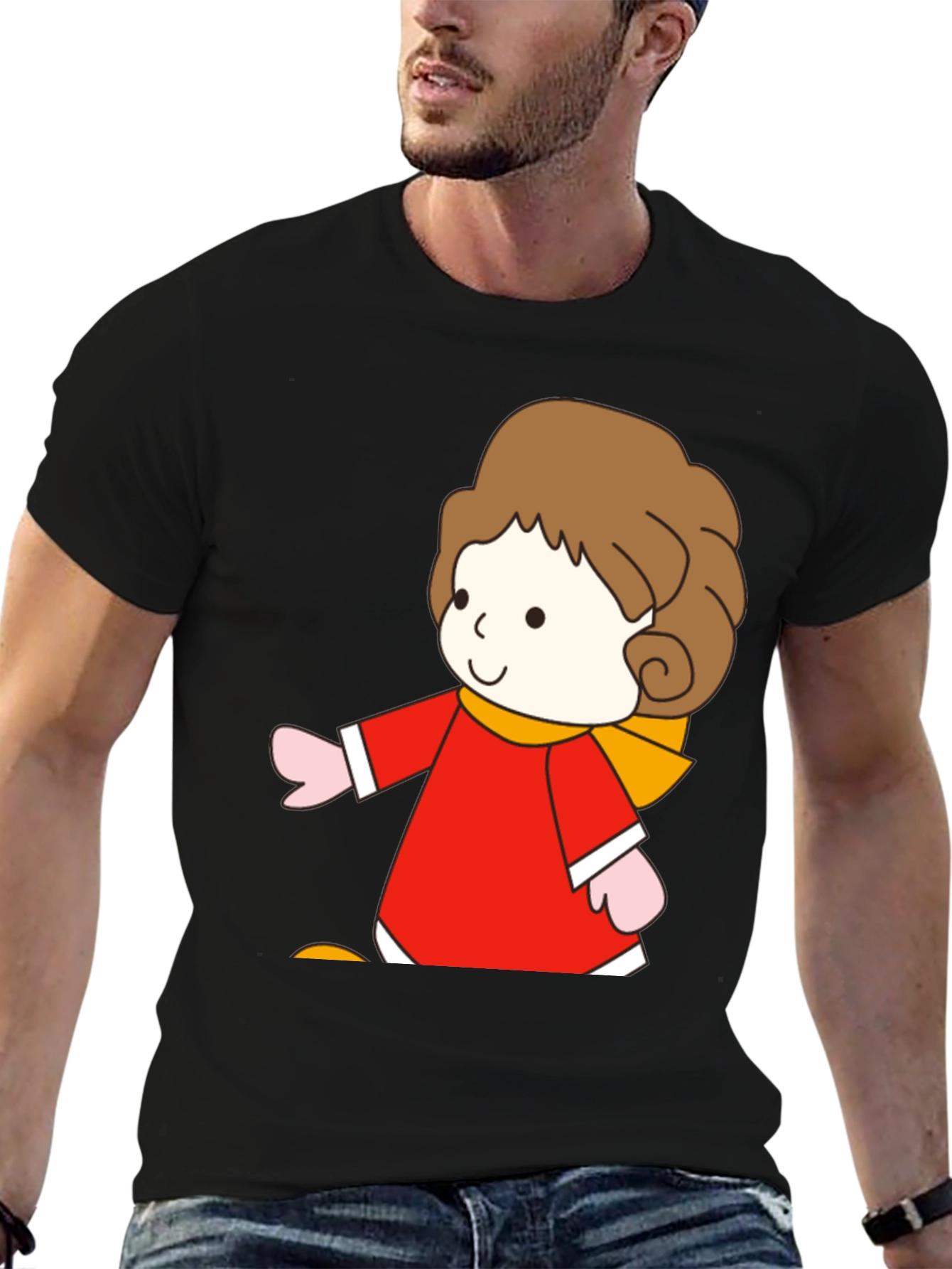 Cartoon Girl Graphic Tee - Soft Cotton Blend