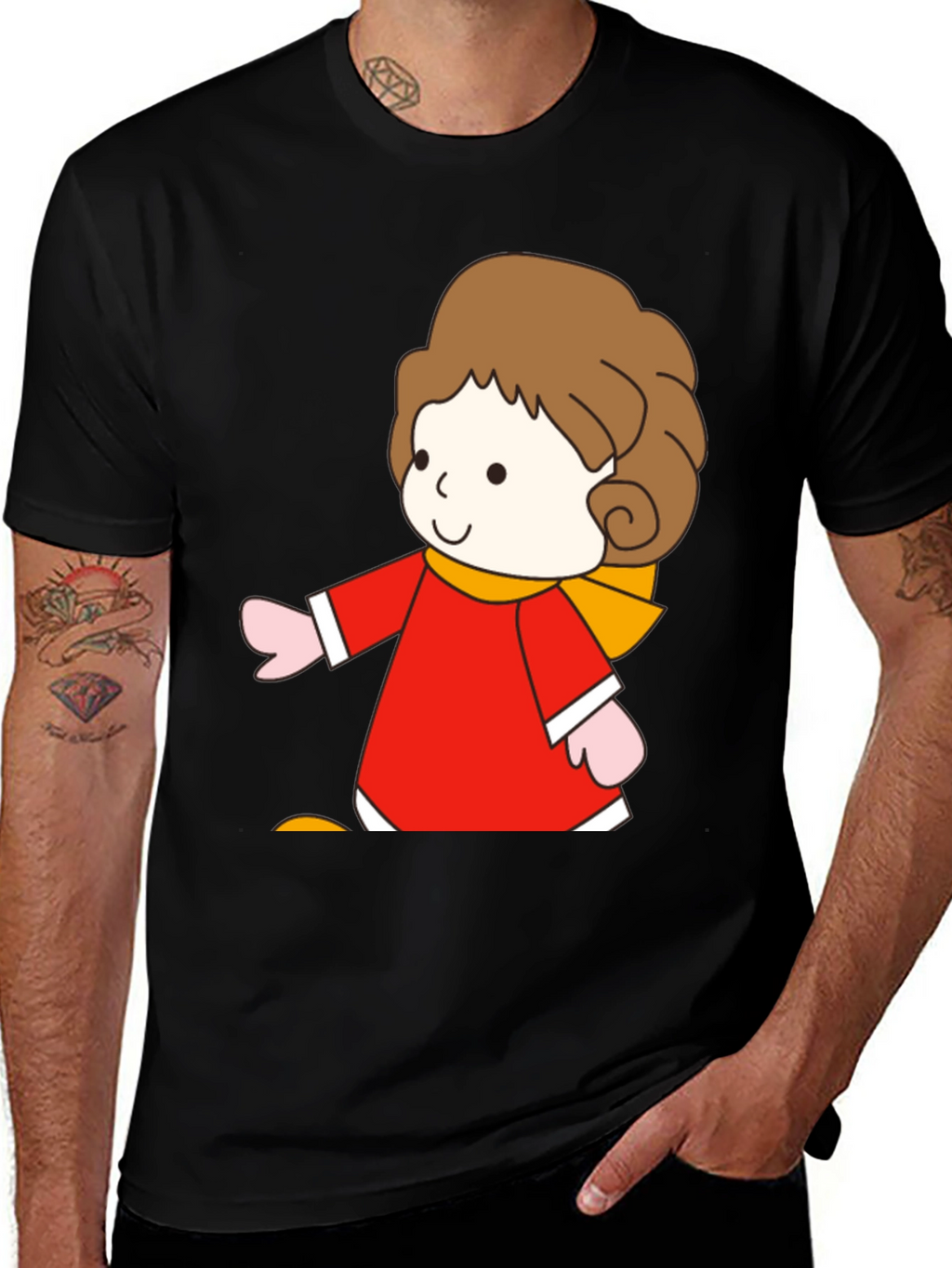 Cartoon Girl Graphic Tee - Soft Cotton Blend