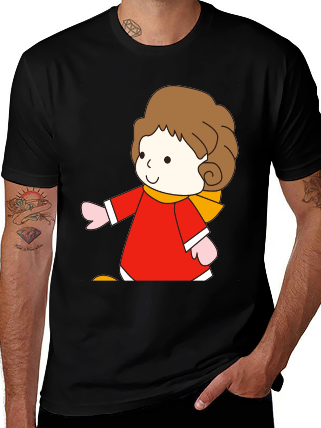Cartoon Girl Graphic Tee - Soft Cotton Blend