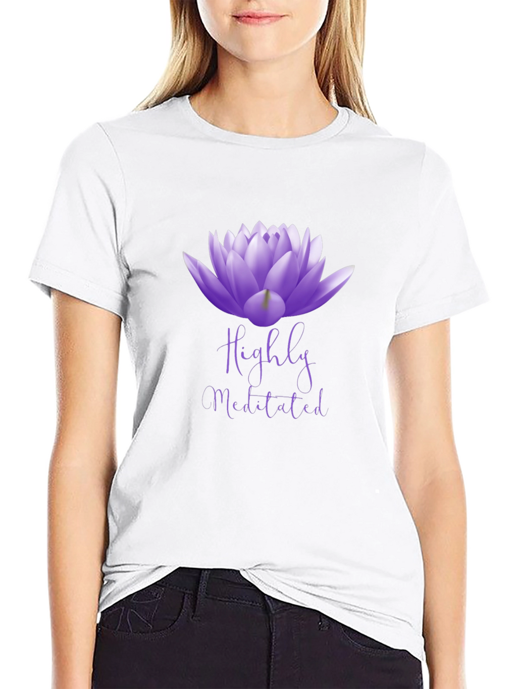 Highly Meditated Lotus Flower Graphic Tee - Unisex
