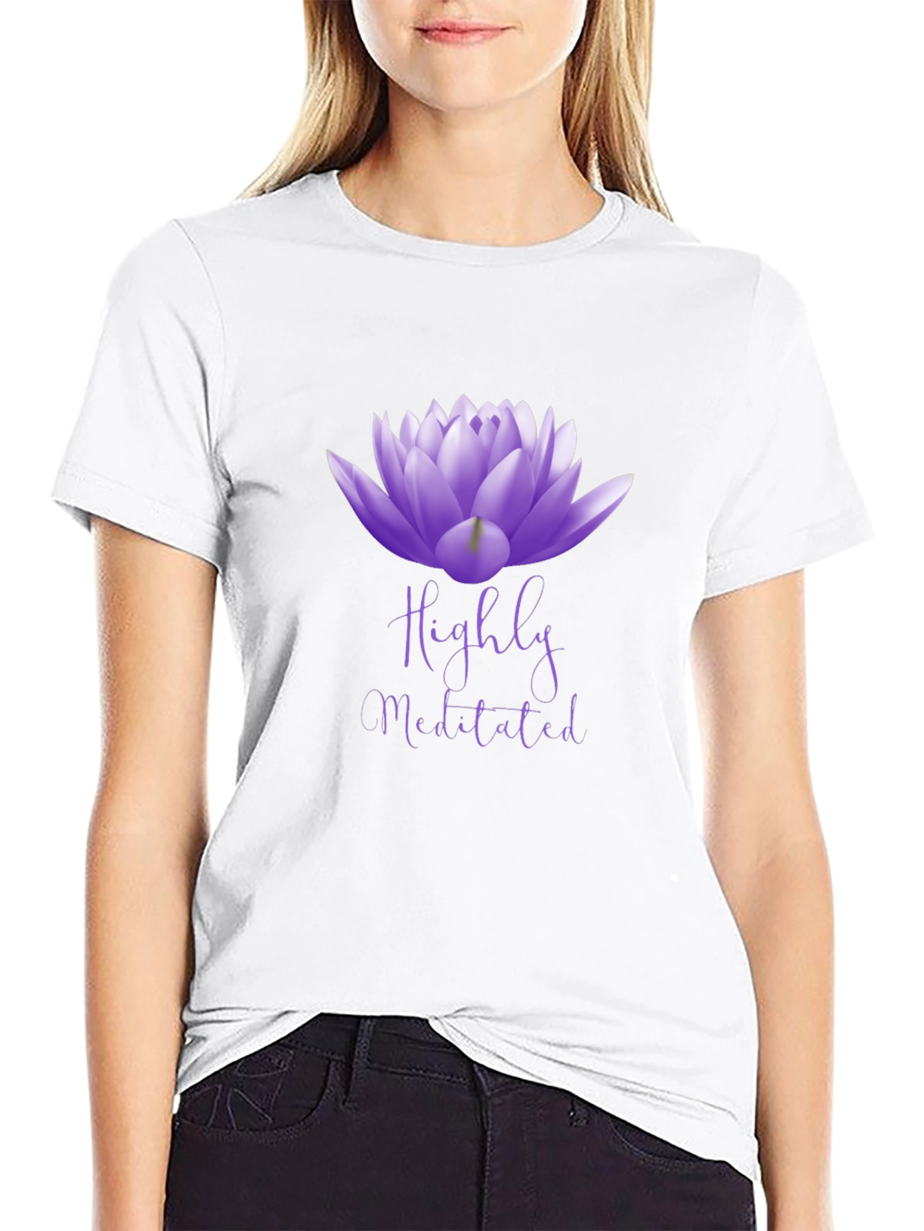 Highly Meditated Lotus Flower Graphic Tee - Unisex