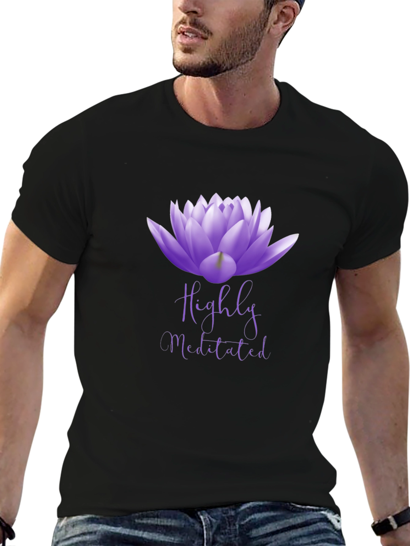 Highly Meditated Lotus Flower Graphic Tee - Unisex