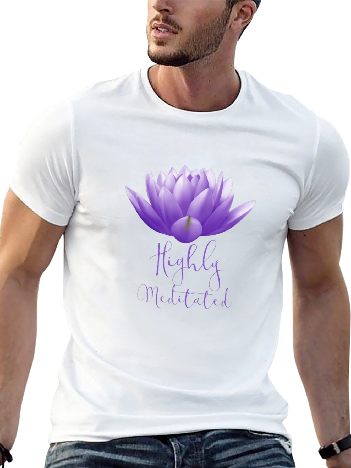 Highly Meditated Lotus Flower Graphic Tee - Unisex